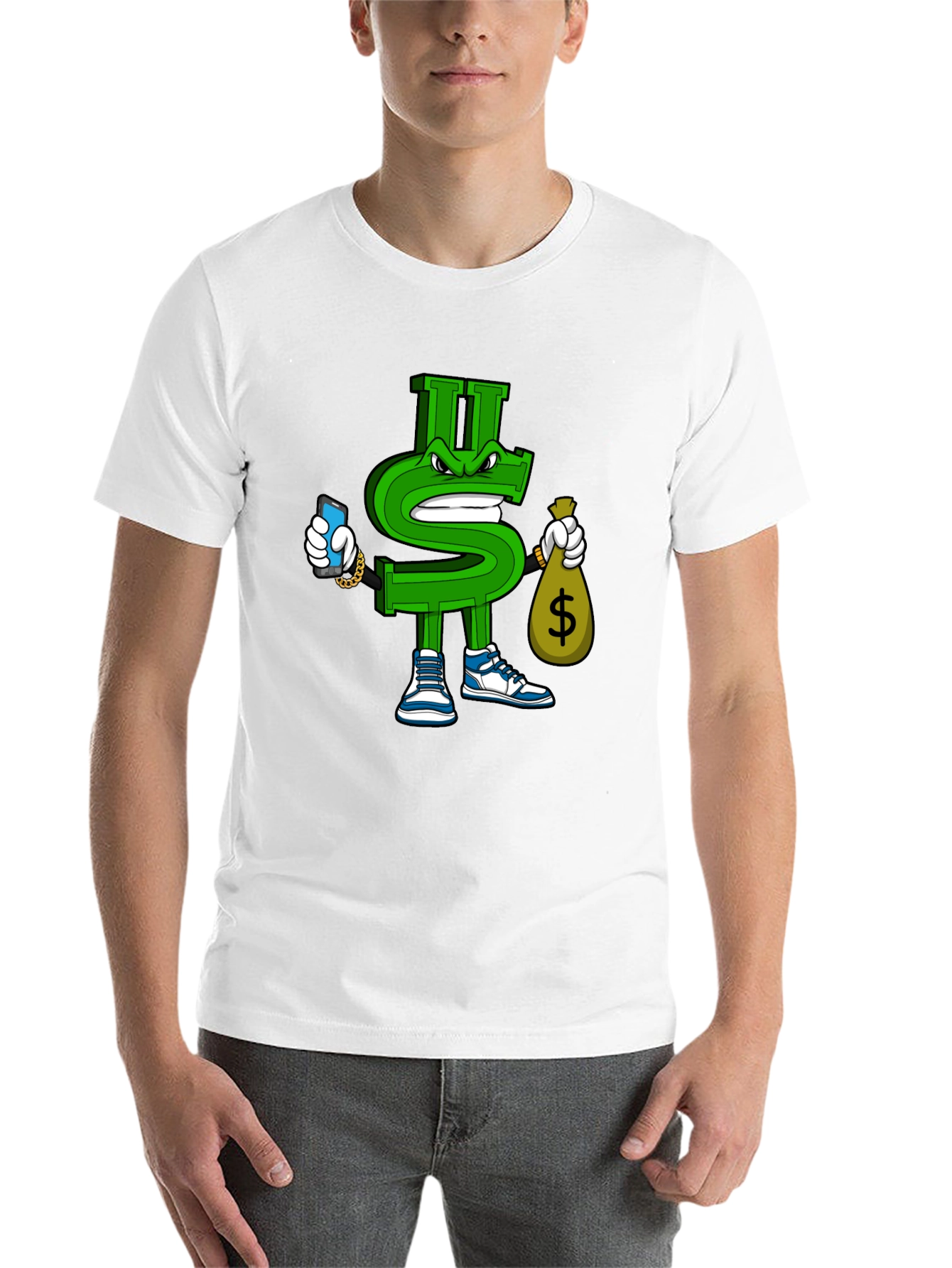 Black Dollar Sign Graphic T-Shirt - Streetwear Style view 14
