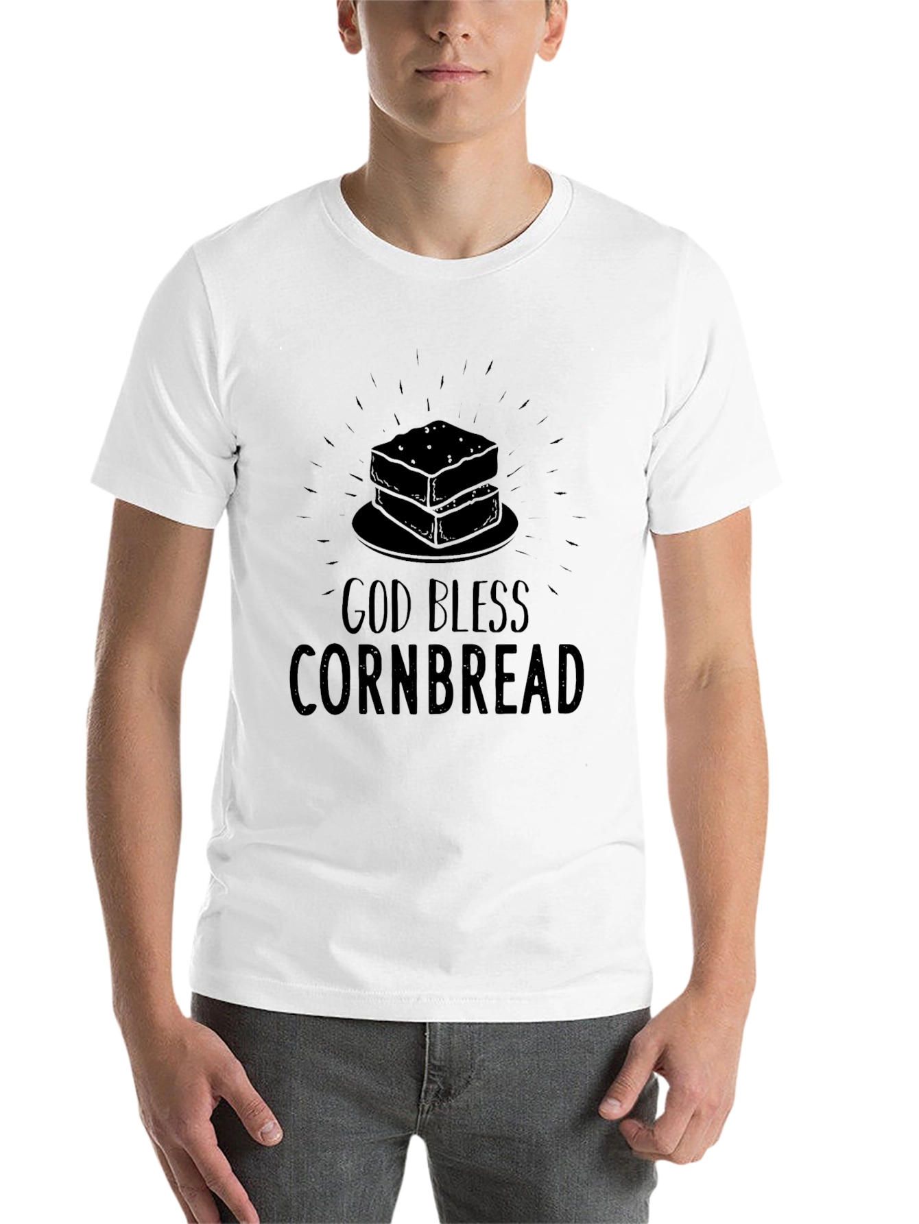Black God Bless Cornbread T-Shirt - Funny Foodie Tee view 14