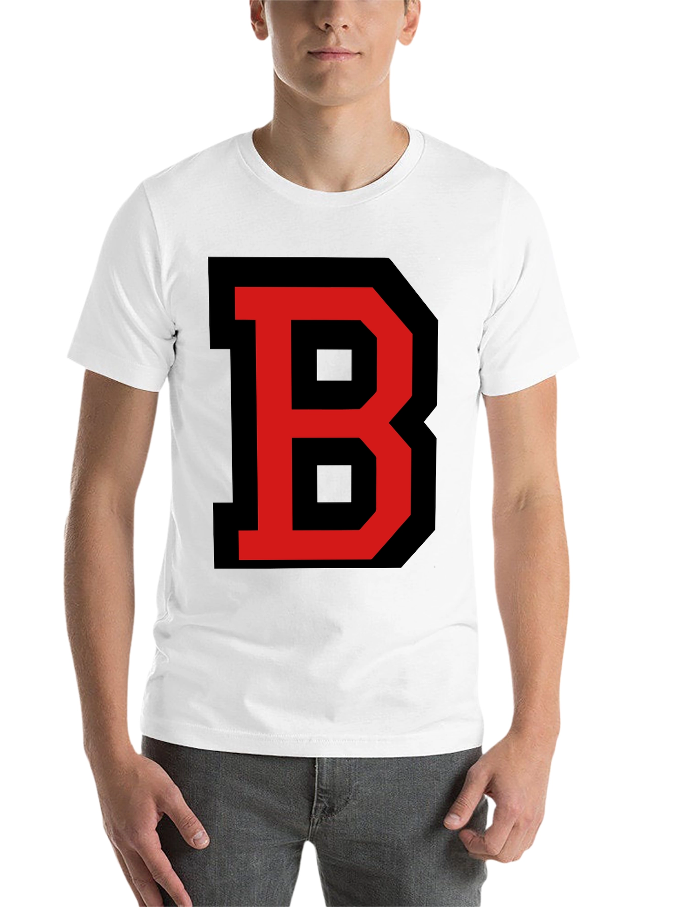 Black Bold Letter B Graphic Tee - Black view 14