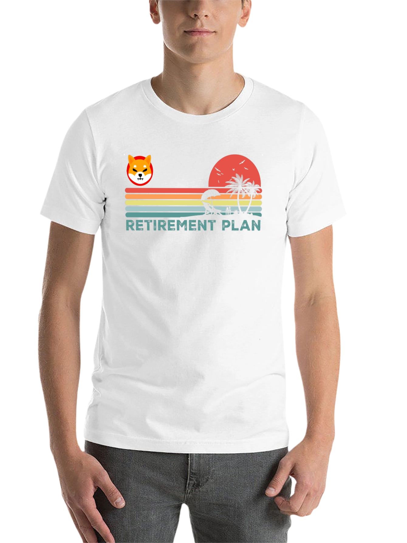 Black Retirement Plan Shiba Inu Beach T-Shirt view 14