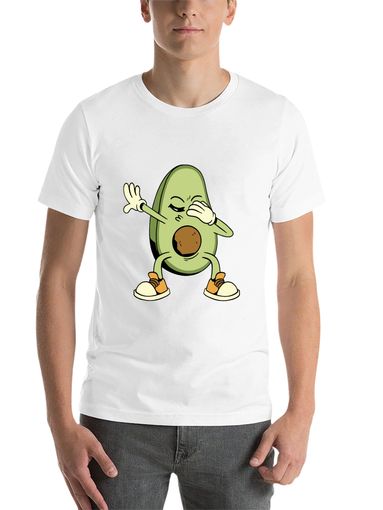 Black Dabbing Avocado Graphic T-Shirt view 14