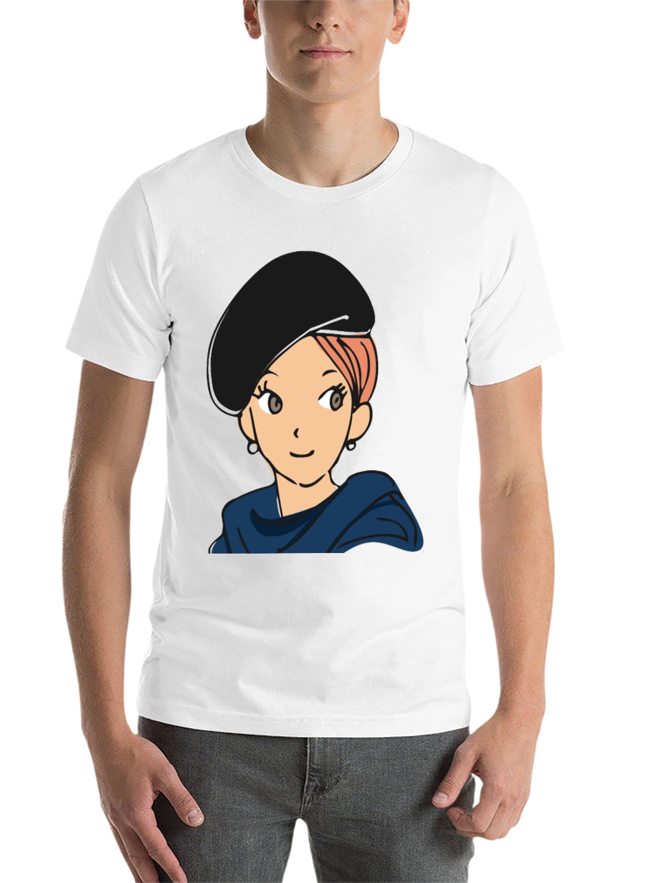 Black Anime Girl Graphic T-Shirt - Casual Black Tee view 14