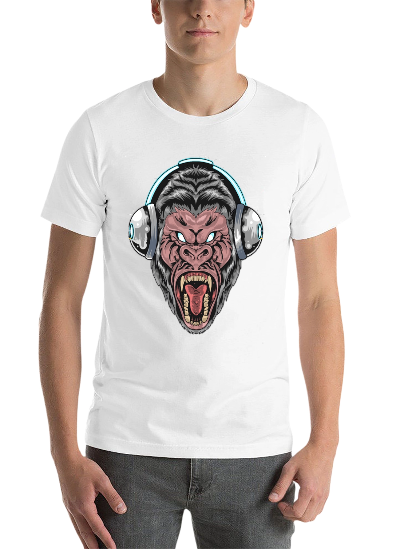 Black Cool Gorilla DJ T-Shirt - Black view 14
