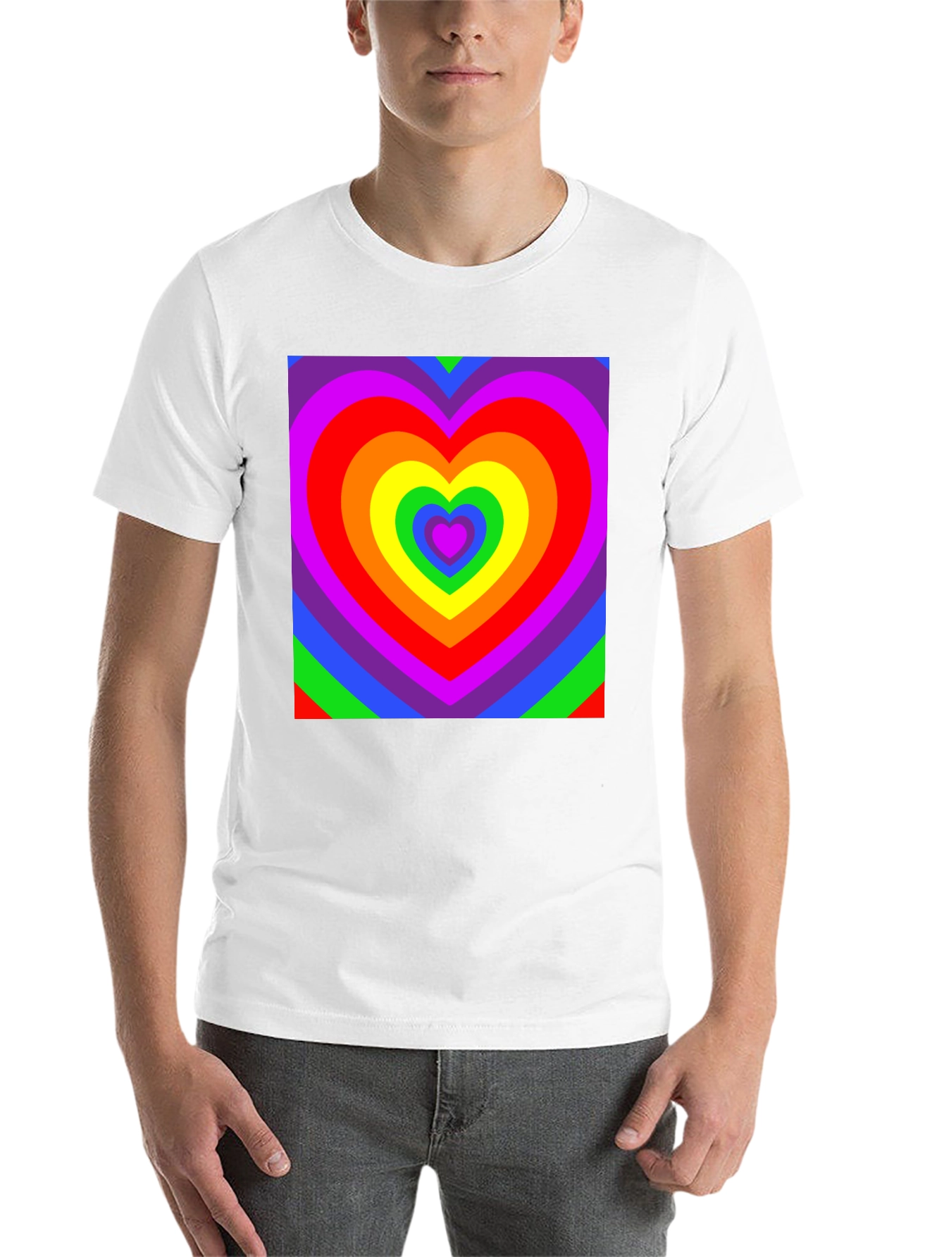 Black Rainbow Heart T-Shirt - Vivid Pride Apparel view 14