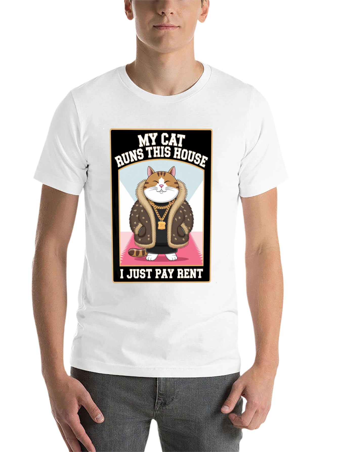 Black My Cat Runs This House T-Shirt Funny Cat Lover view 14