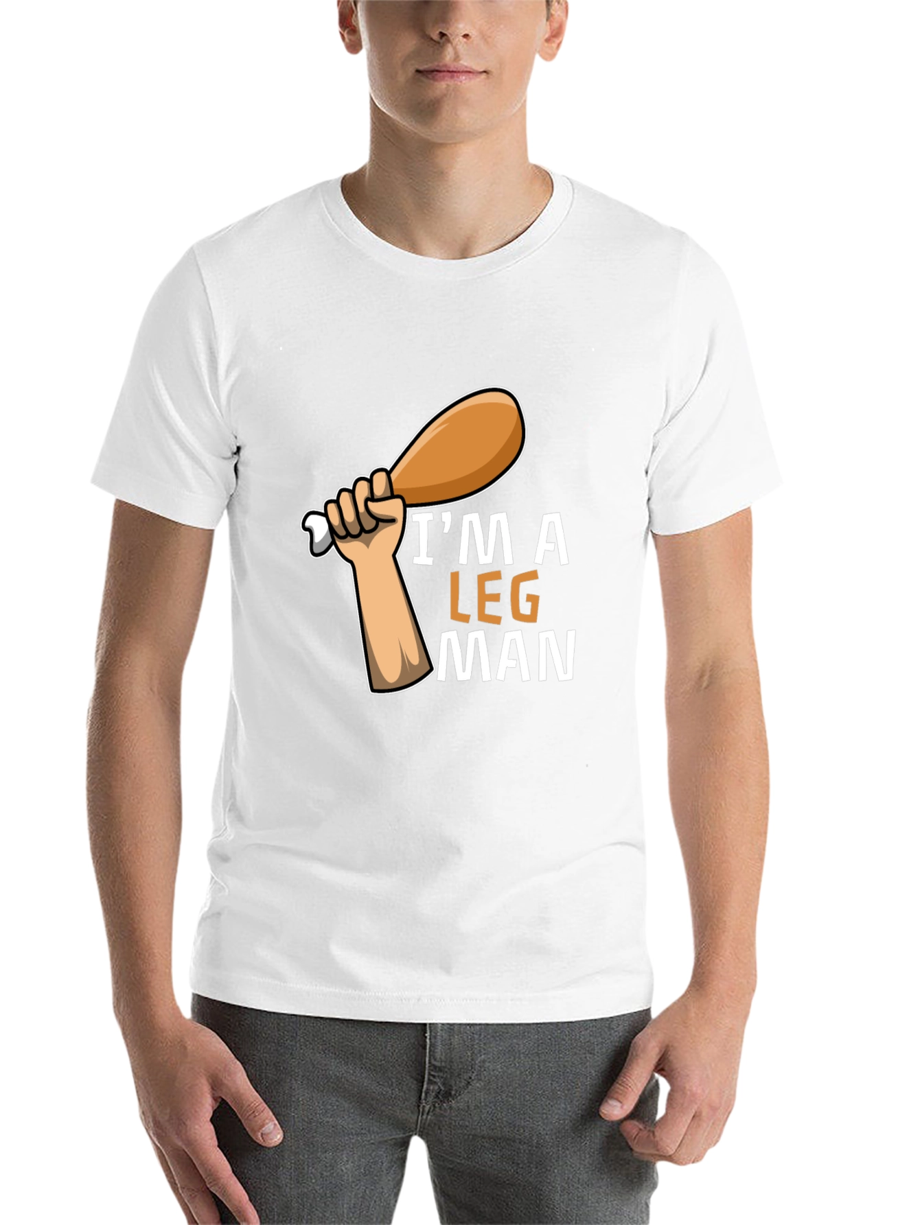Black I'm a Leg Man Graphic T-Shirt - Funny Foodie Tee view 14