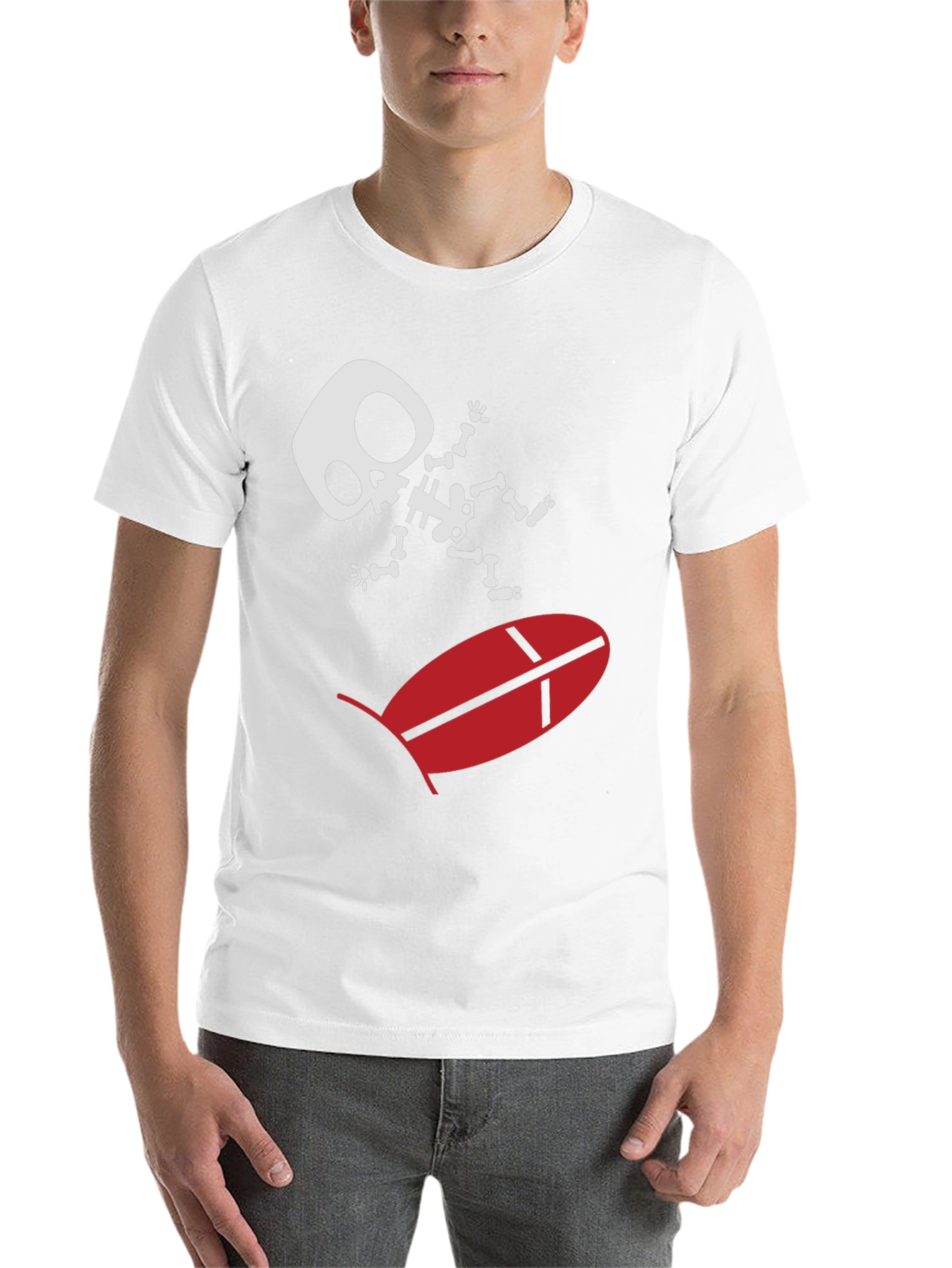 Black Skeleton Surfing T-Shirt - Quirky Graphic Tee view 14