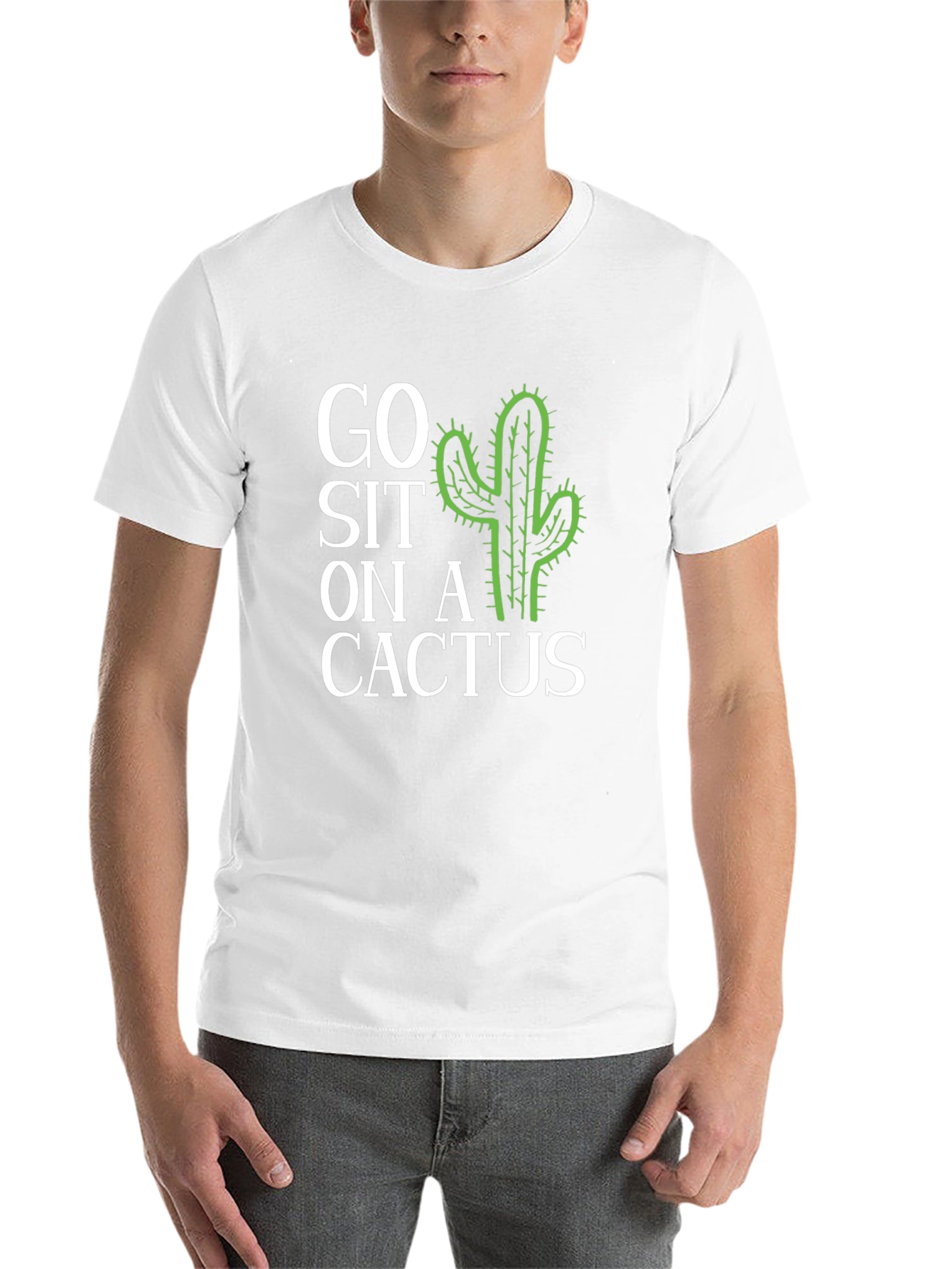 Black Go Sit on a Cactus Graphic T-Shirt view 14