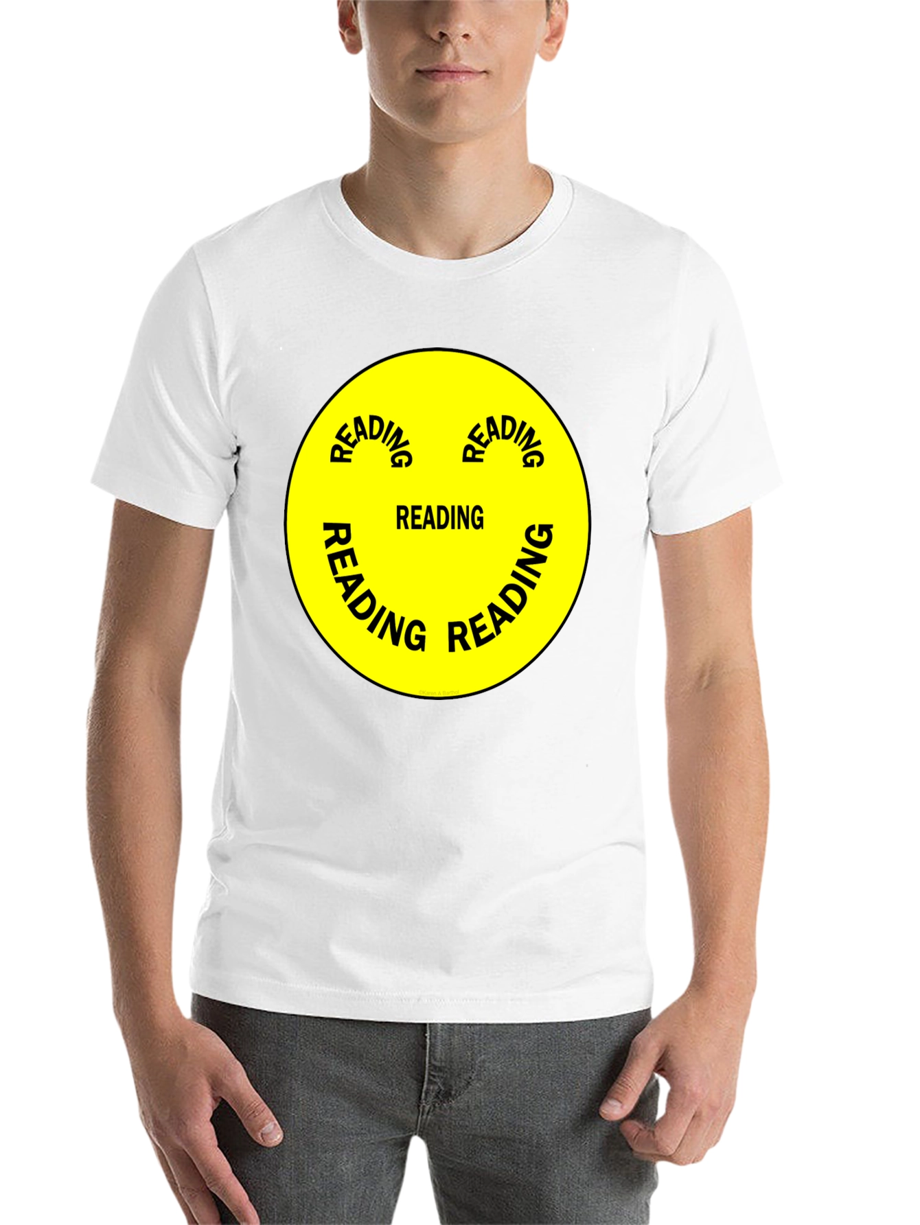 Black Reading Smiley Face Graphic T-Shirt view 14