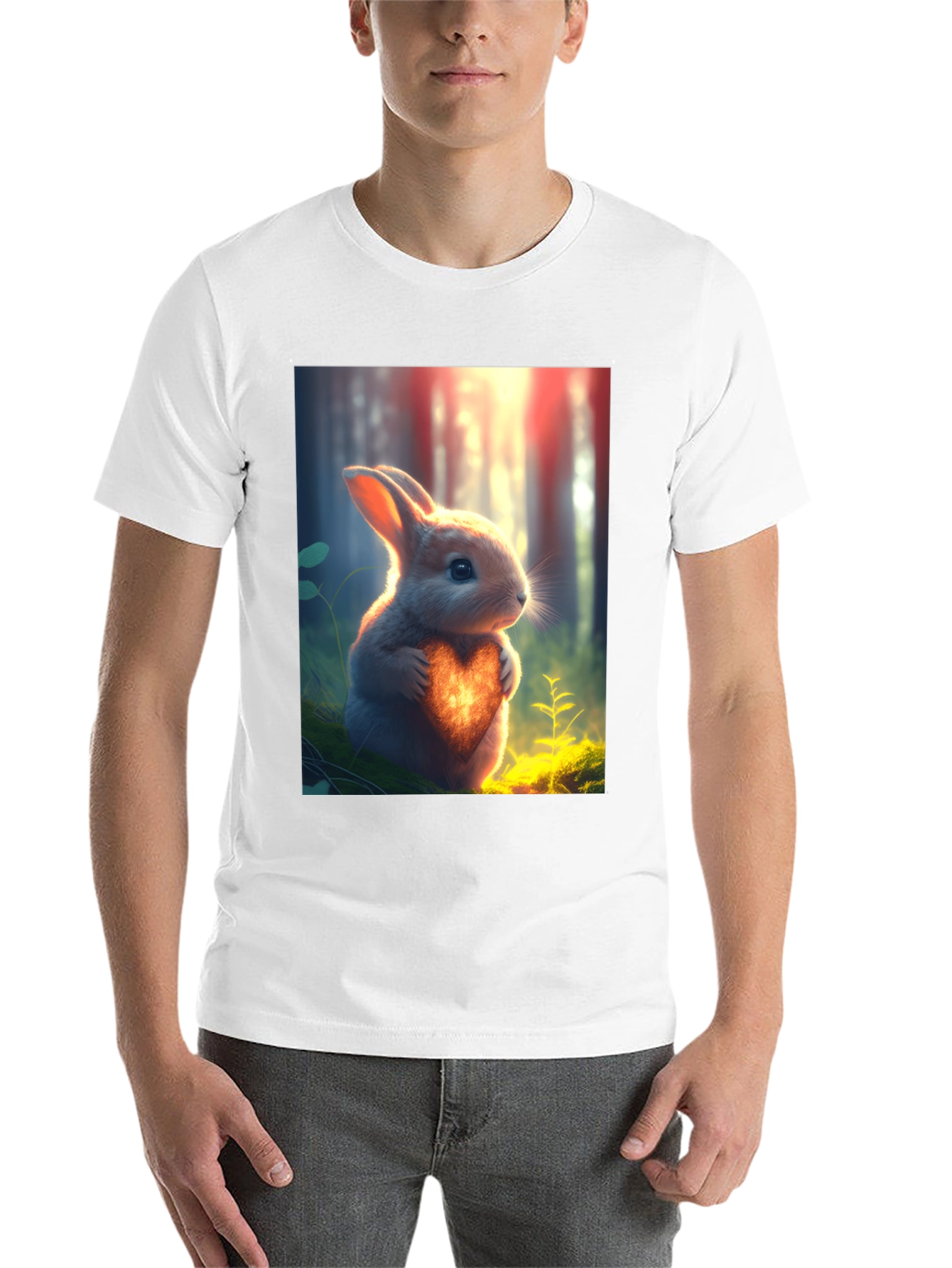 Black Heartfelt Bunny Graphic Tee - Soft Black Cotton view 14