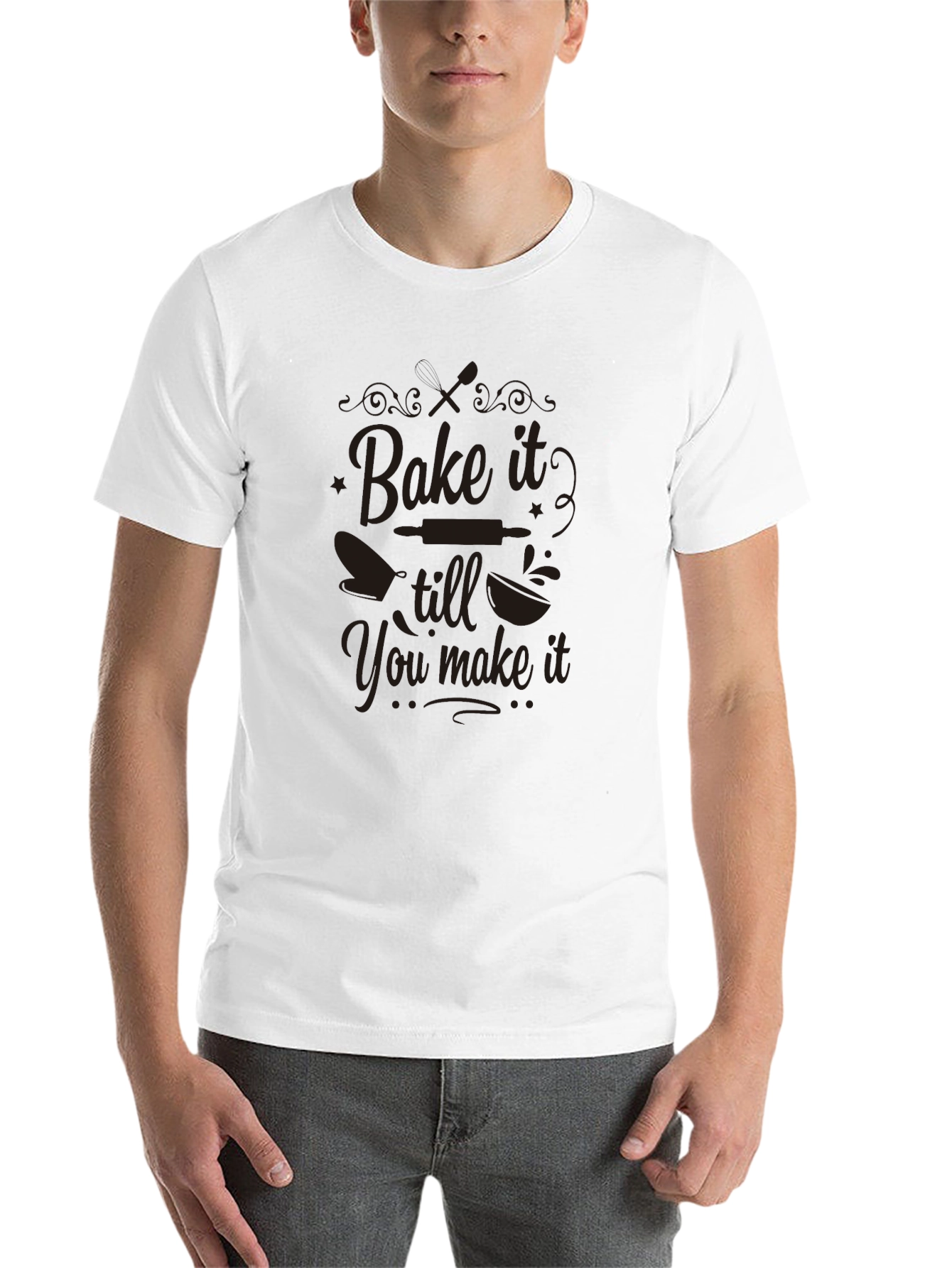 Black Bake It Till You Make It Black Graphic Tee view 14