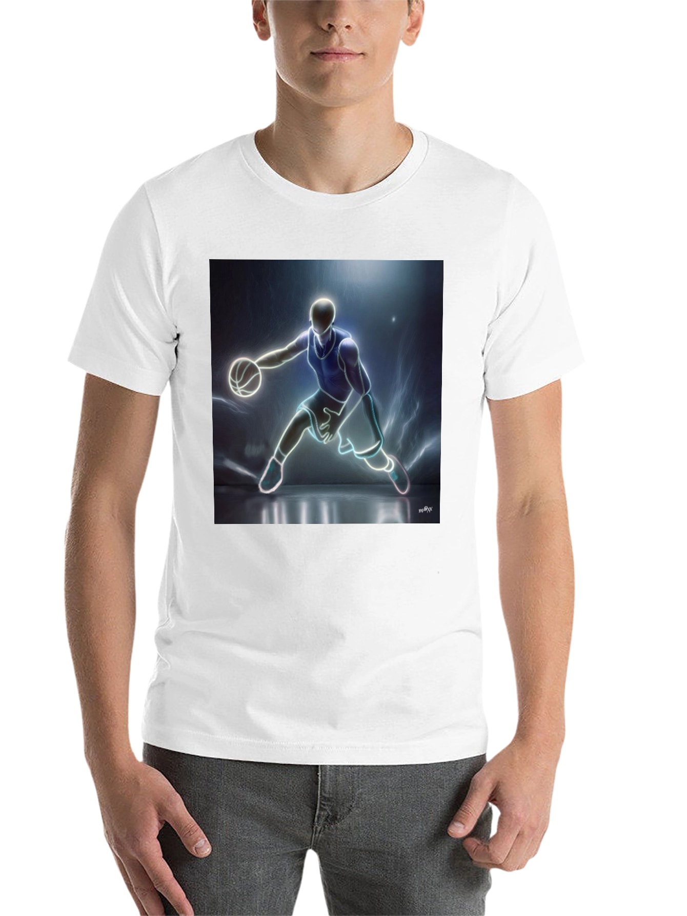 Black Basketball Player Graphic Tee - Black Cotton Blend view 14