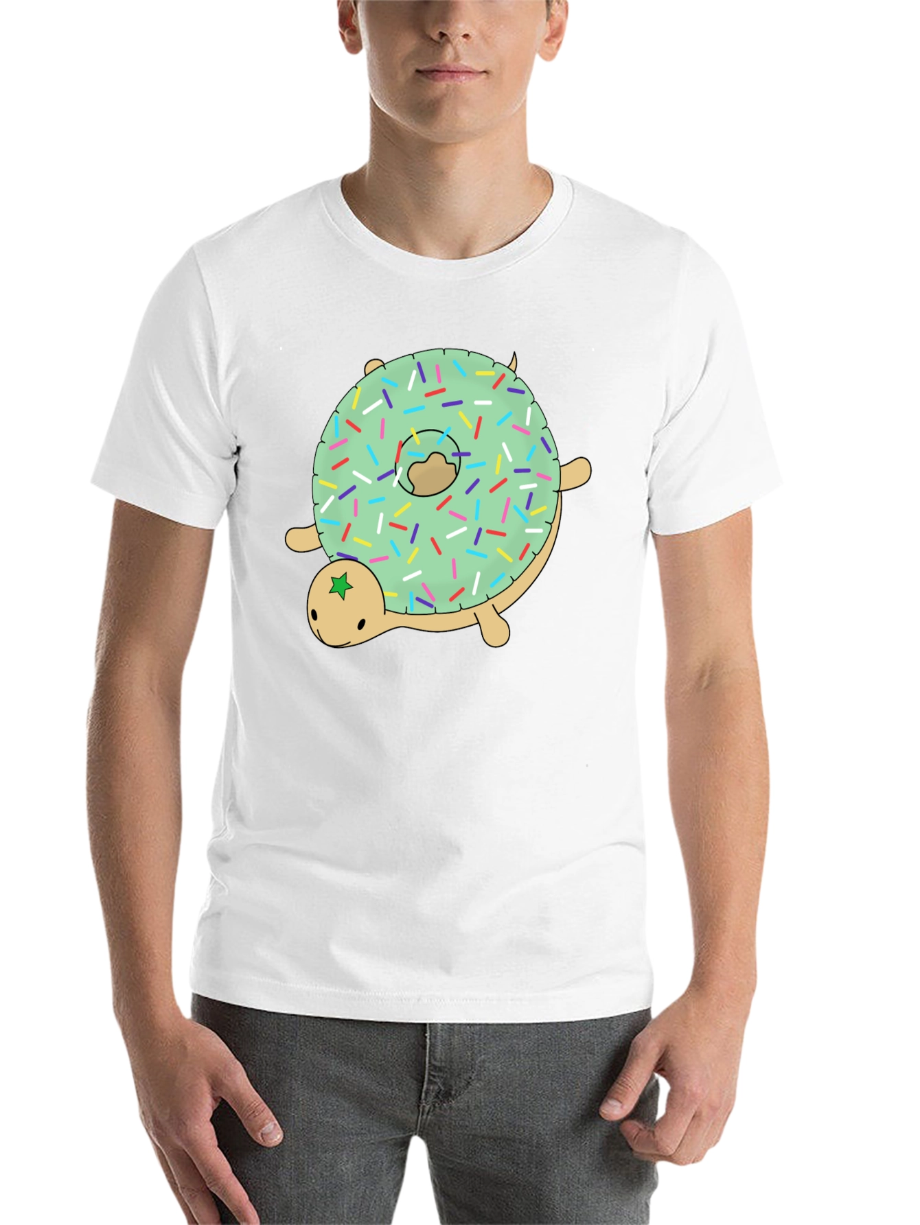 Black Donut Turtle Graphic Tee - Fun Novelty Shirt view 14