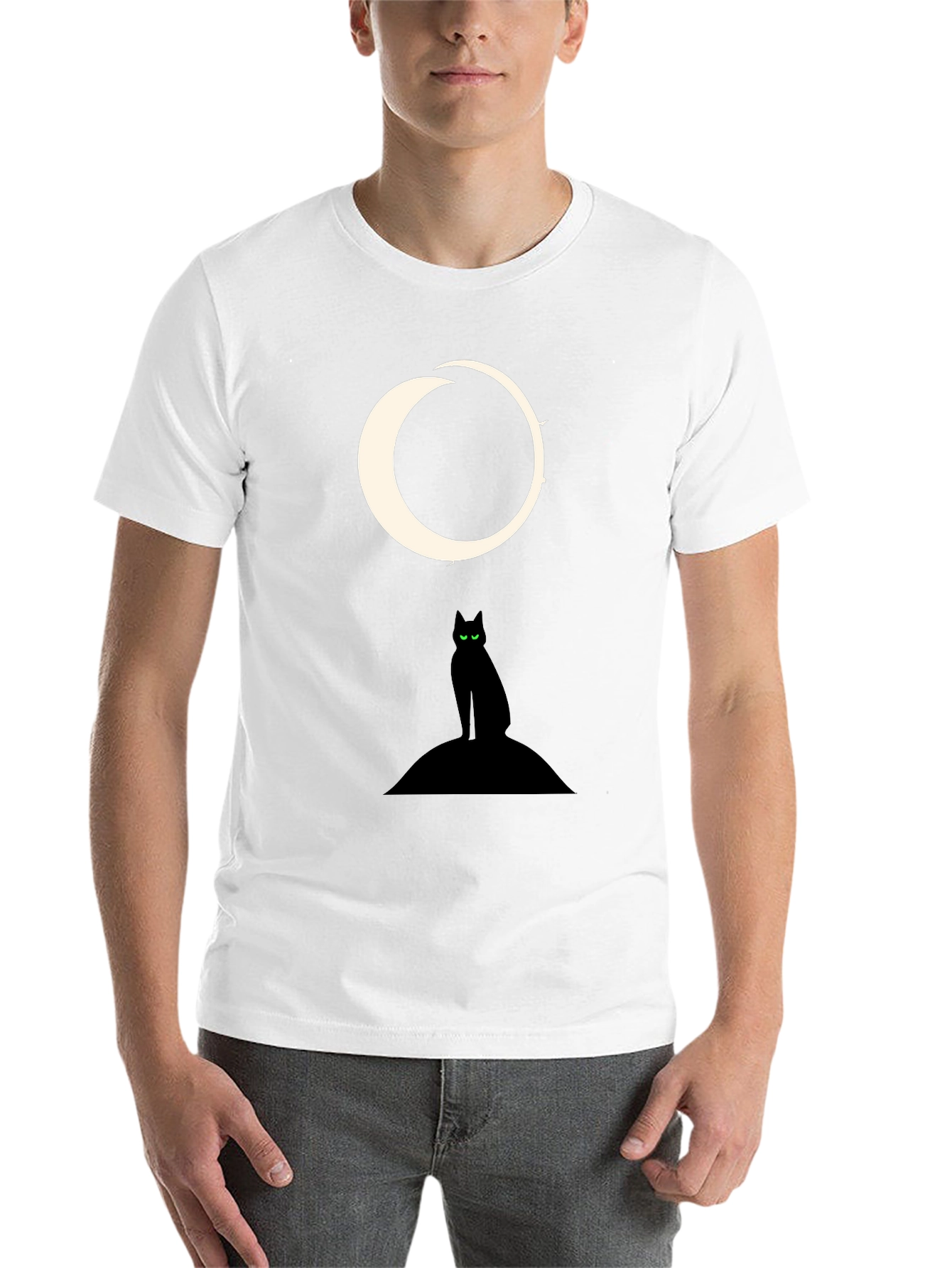 Black Black Cat Moon Graphic Tee view 14