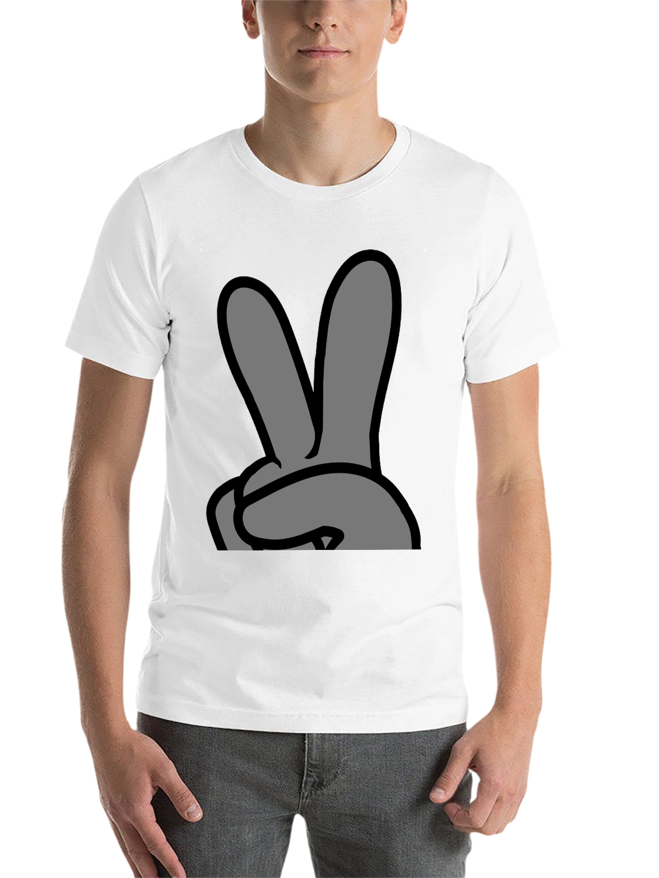 Black Peace Sign Graphic Black T-Shirt view 14