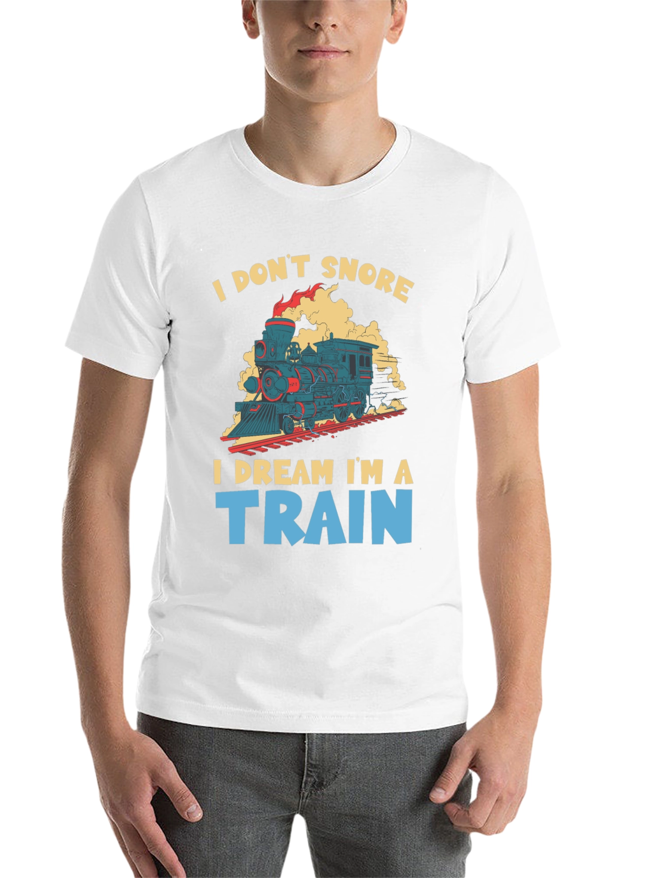 Black I Don't Snore I Dream I'm A Train Graphic Tee view 14