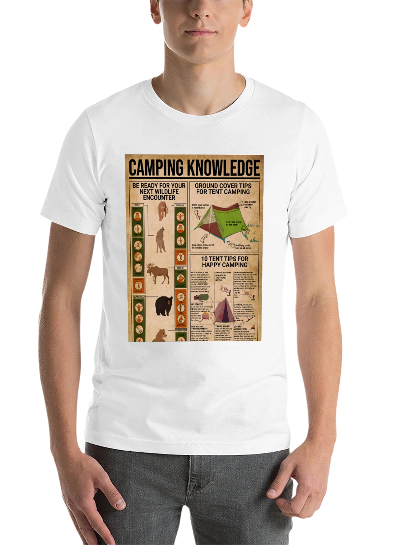 Black Camping Knowledge T-Shirt view 14