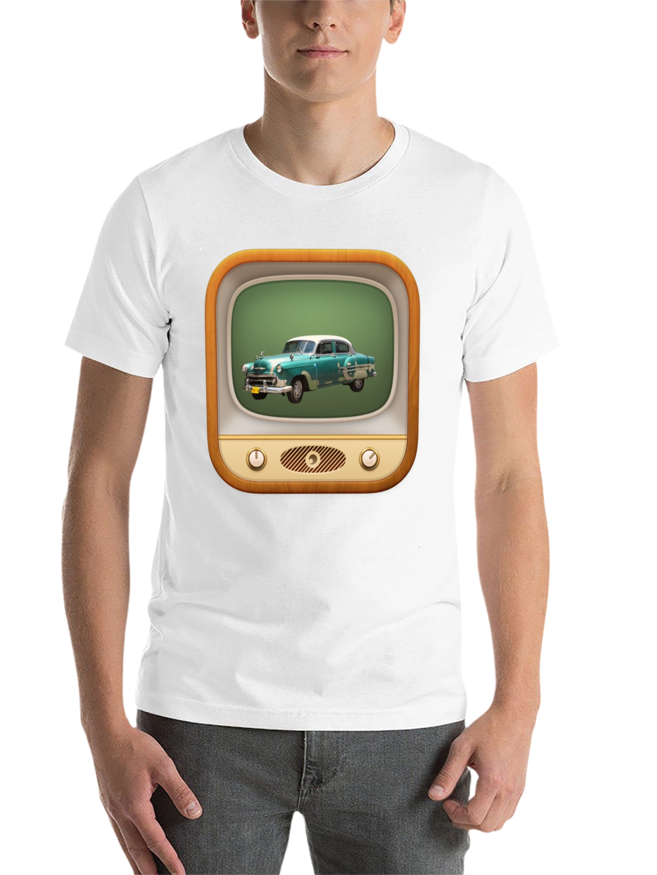 Black Retro Car TV Graphic Black T-Shirt view 14