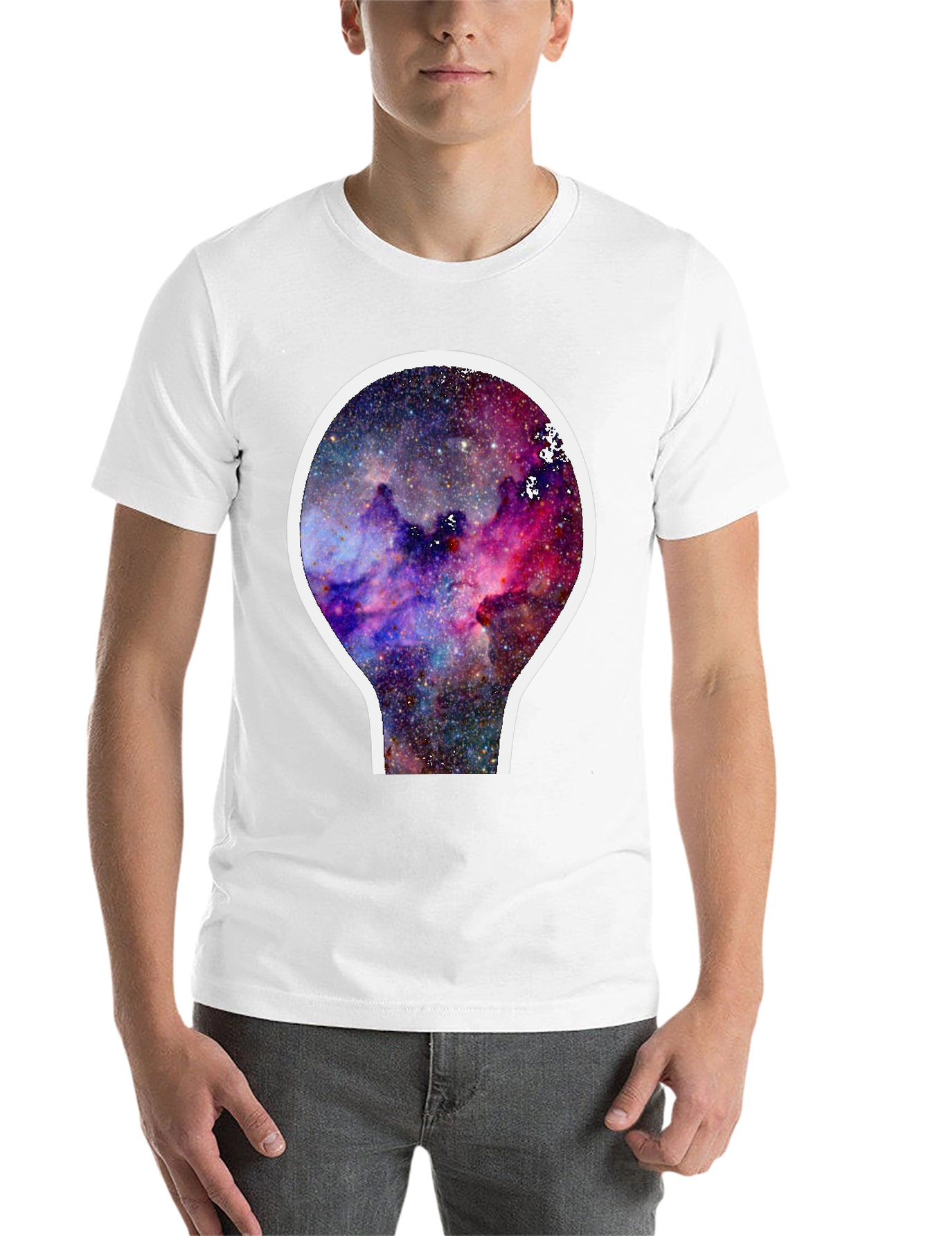 Black Galaxy Nebula Graphic T-Shirt - Black Cotton Blend view 14