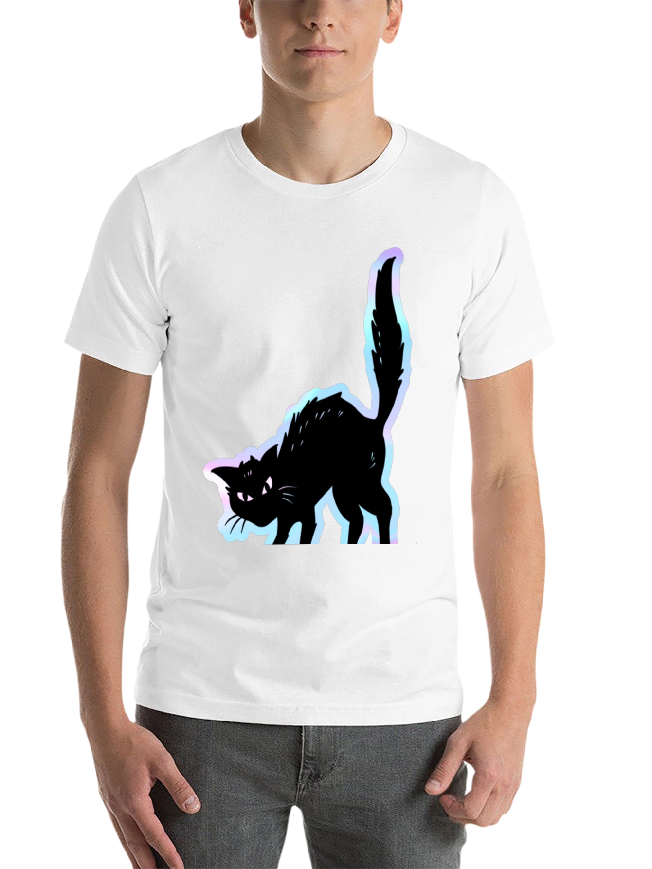 Black Black Cat Graphic Tee - Men's Short Sleeve Shirt view 14