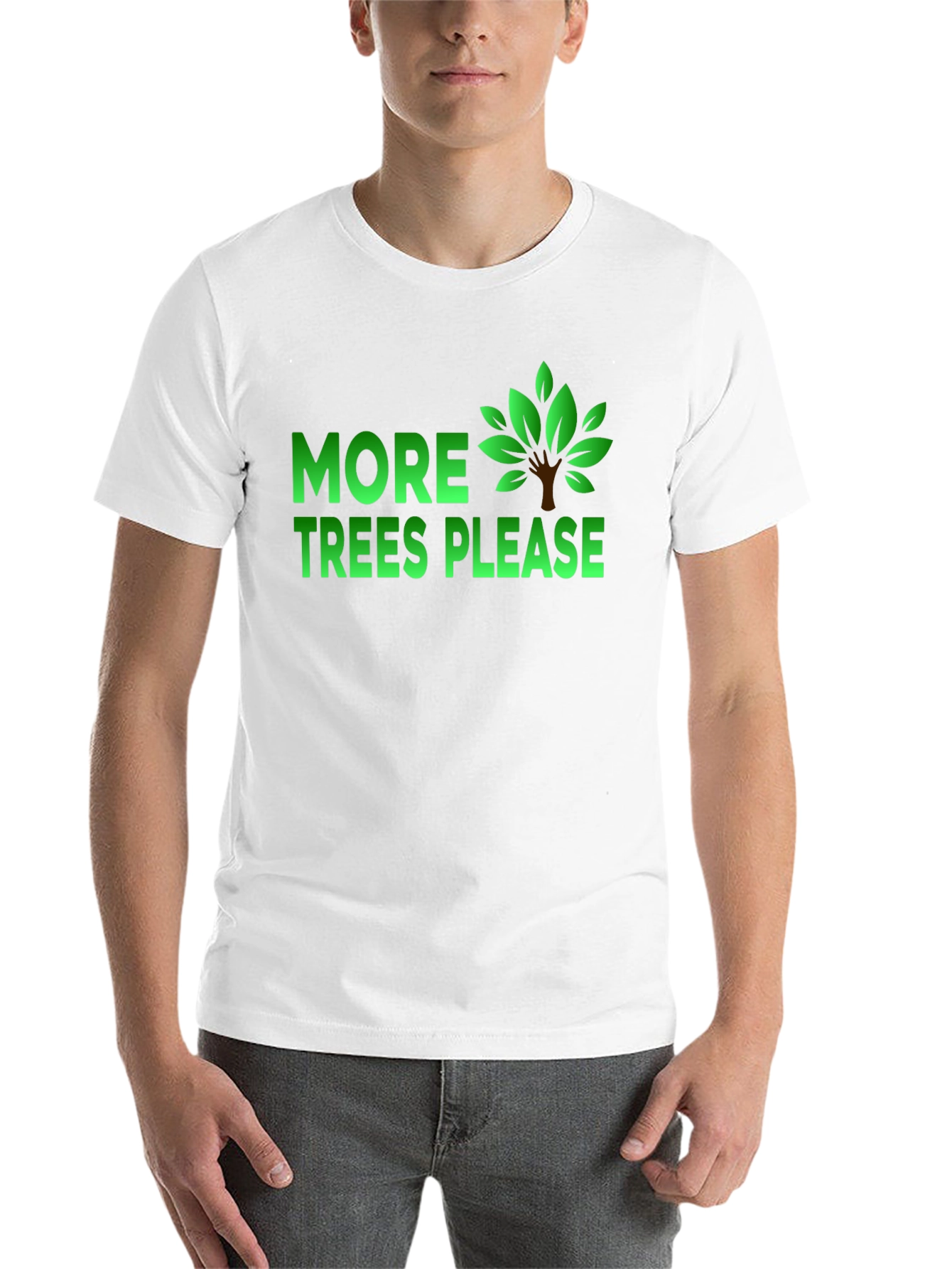 Black More Trees Please Graphic T-Shirt view 14