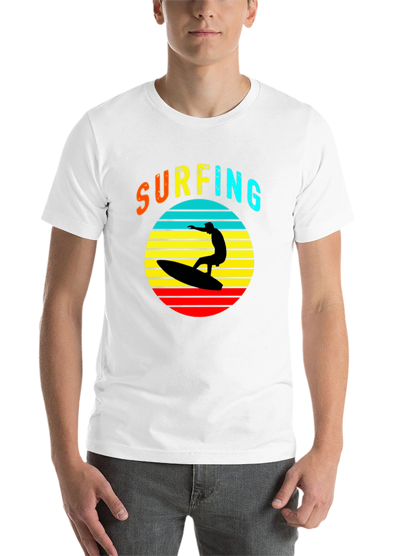 Black Retro Surfing T-Shirt - Vintage Style Tee view 14