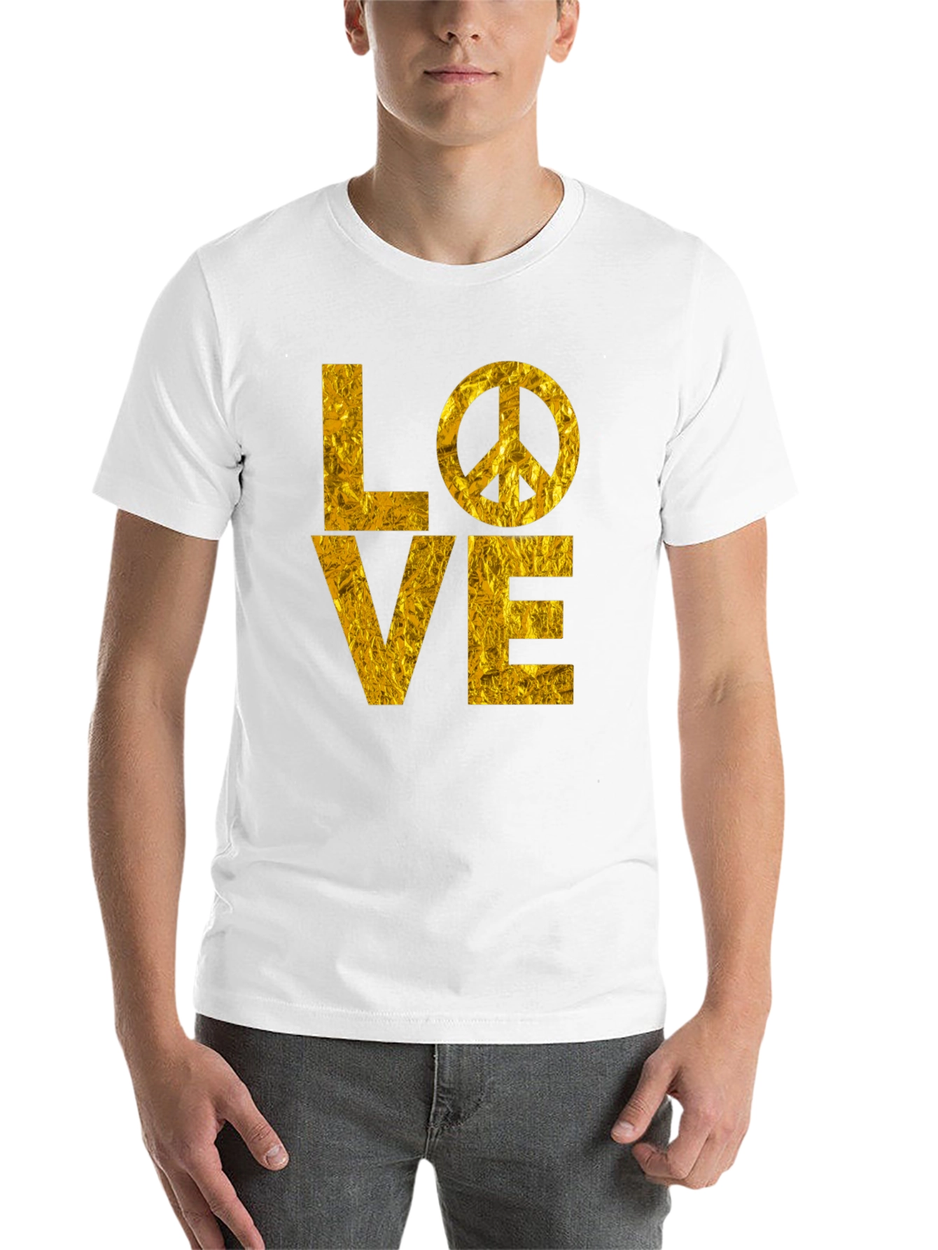 Black LOVE Peace Sign Graphic T-Shirt view 14