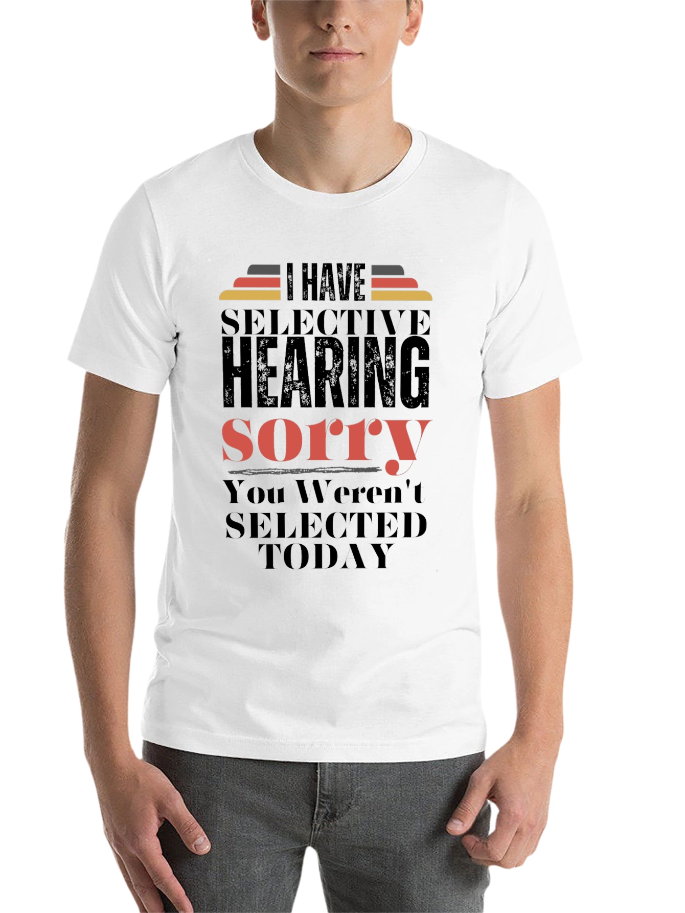 Black Selective Hearing T-Shirt - Funny Sarcastic Tee view 14