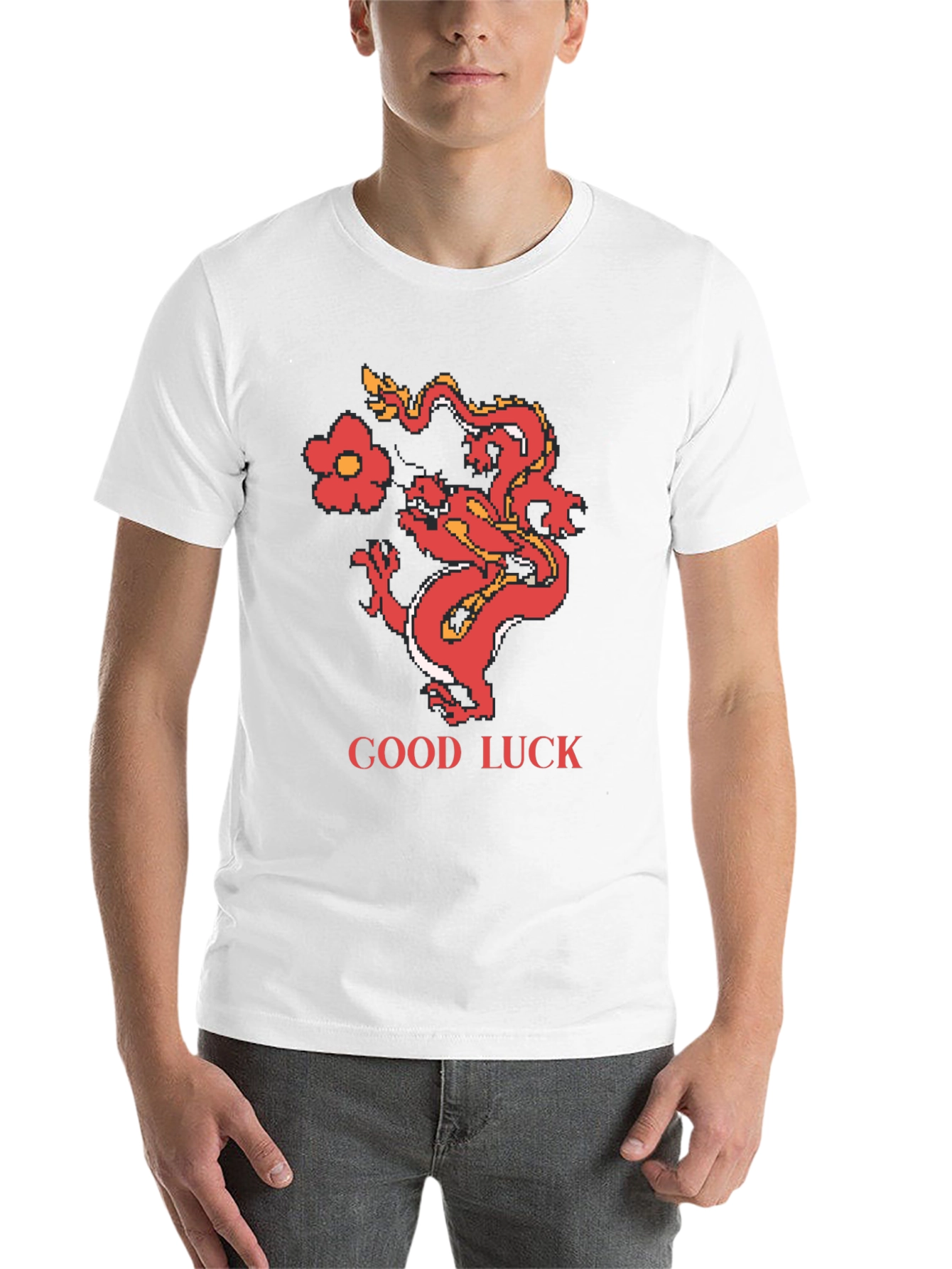 Black Good Luck Dragon Graphic Tee - Retro Style view 14