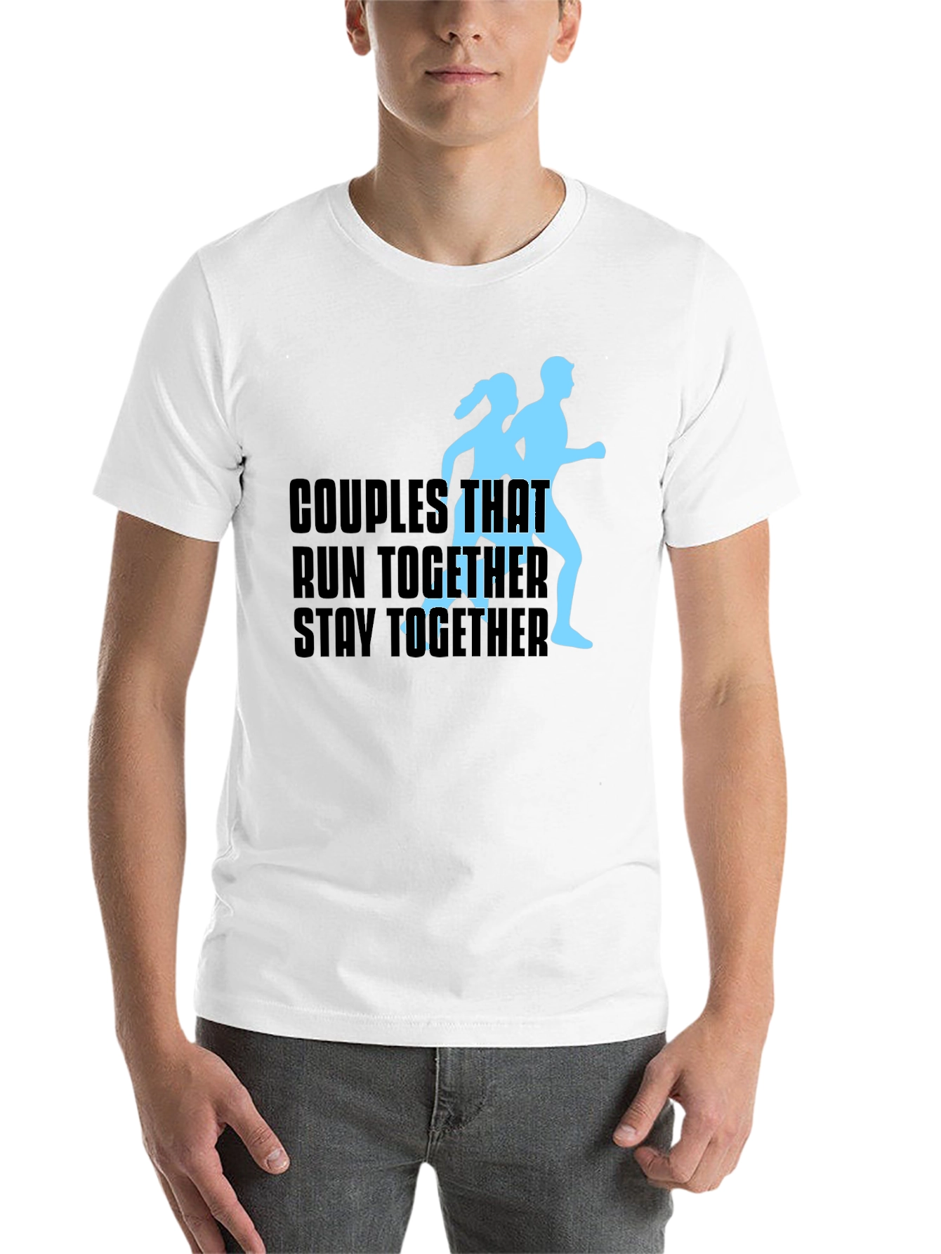 Black Couples Run Together T-Shirt - Matching Athletic Apparel view 14