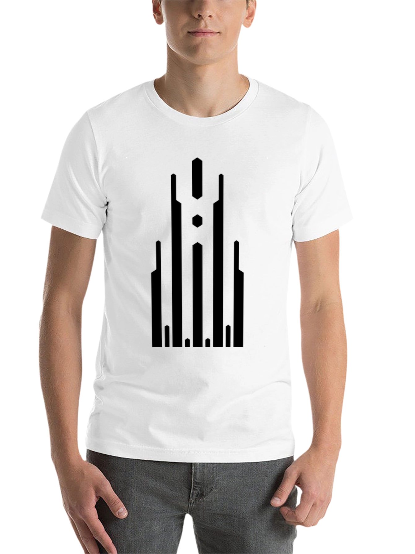 Black Abstract Graphic Print Black Tee view 14