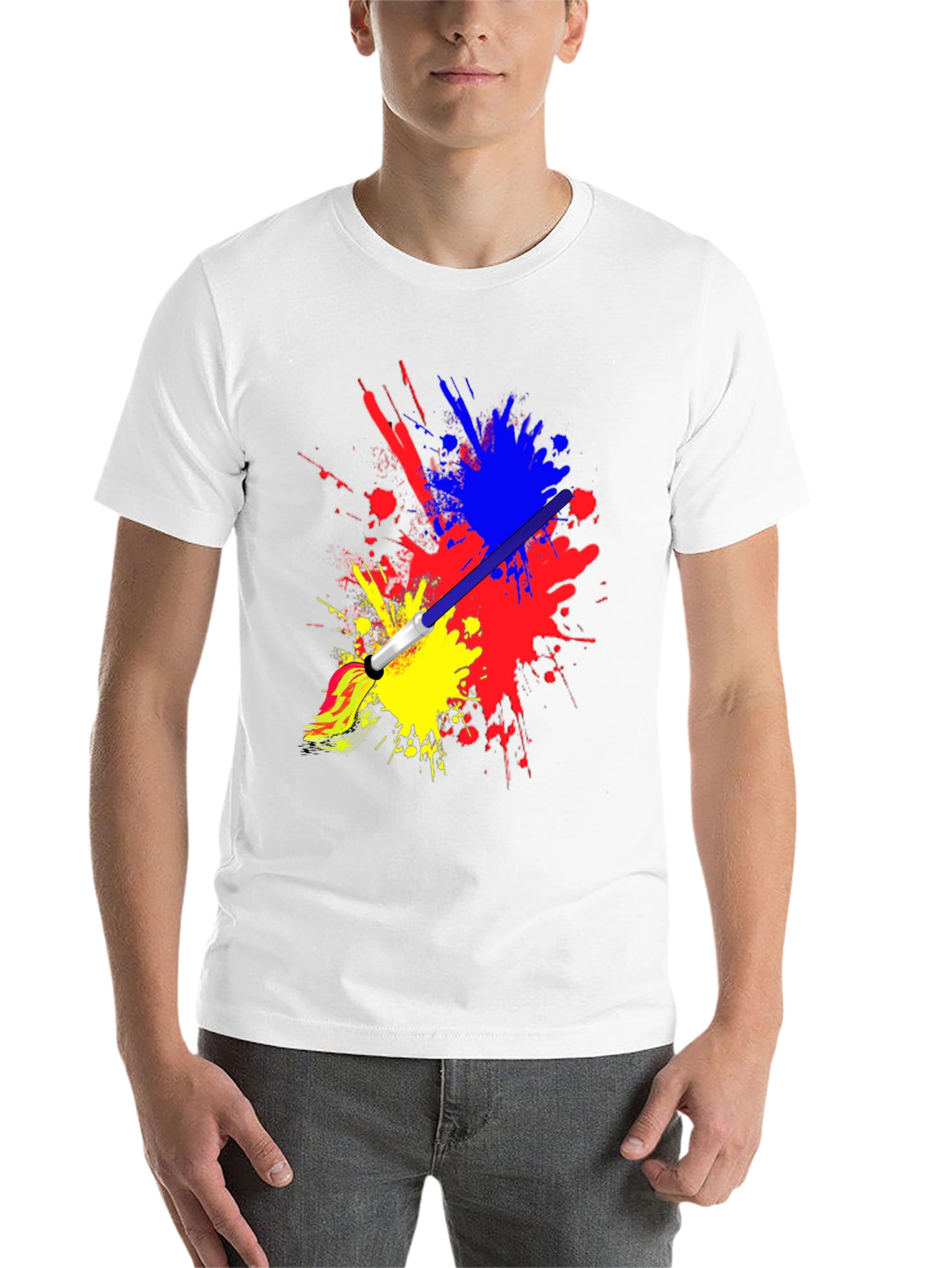 Black Paint Splatter Brush Stroke Graphic Tee view 14
