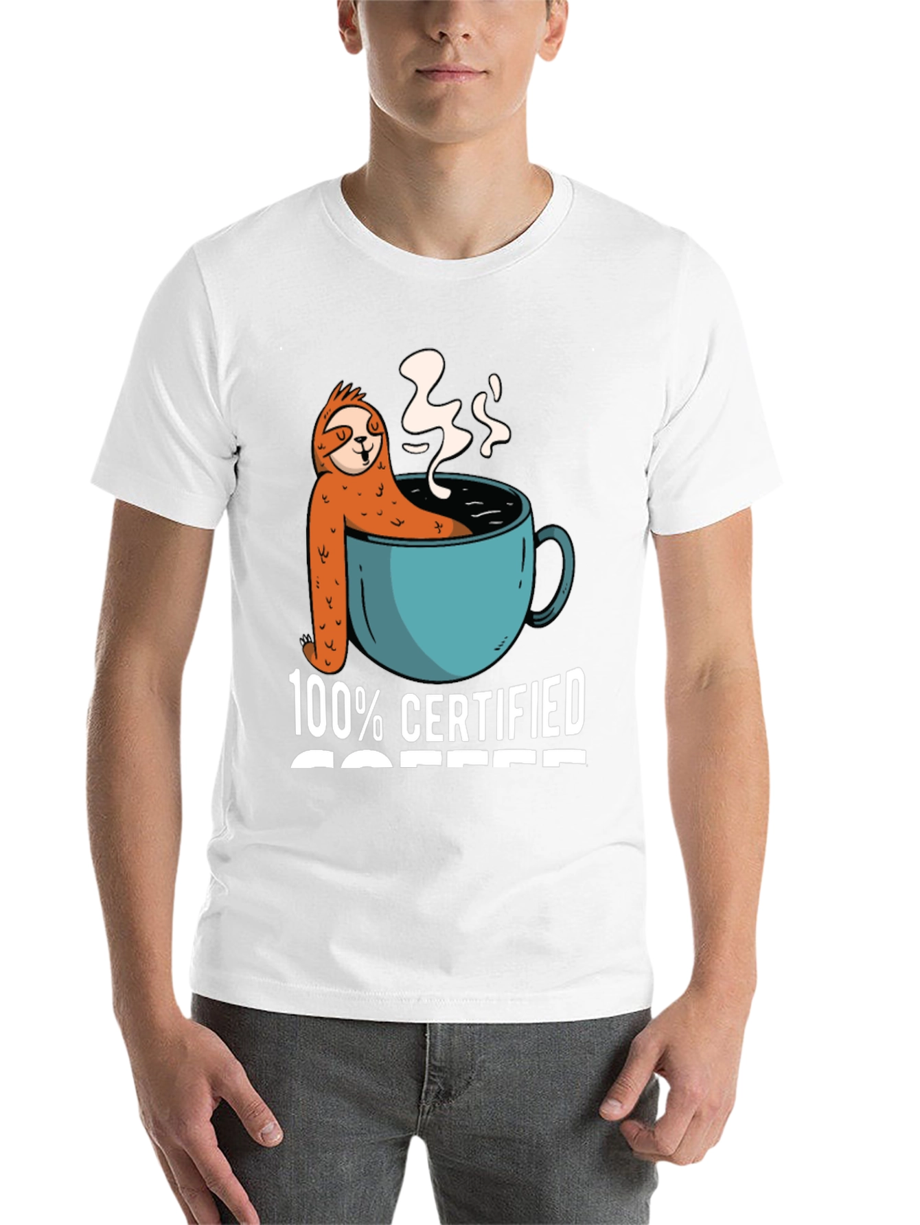 Black 100% Certified Coffee Sloth T-Shirt view 14