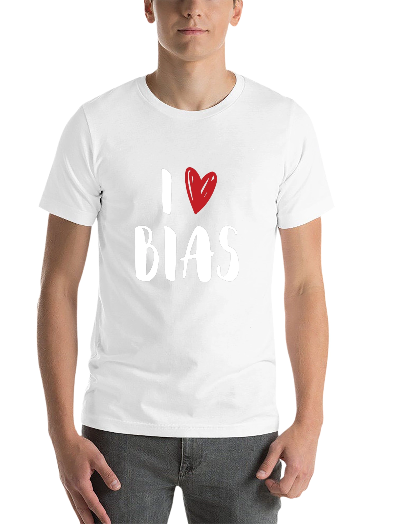 Black I Heart Bias Graphic Tee - Trendy Casual Top view 14