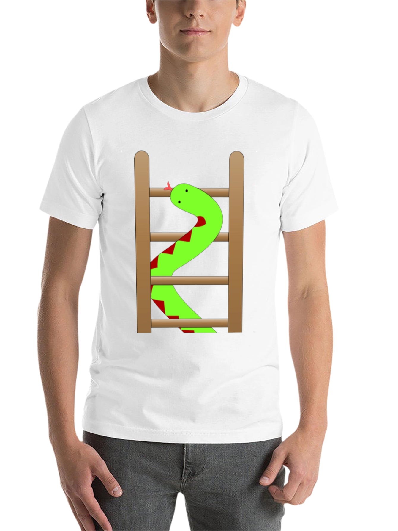 Black Snake Ladder Funny Graphic Tee - Black view 14