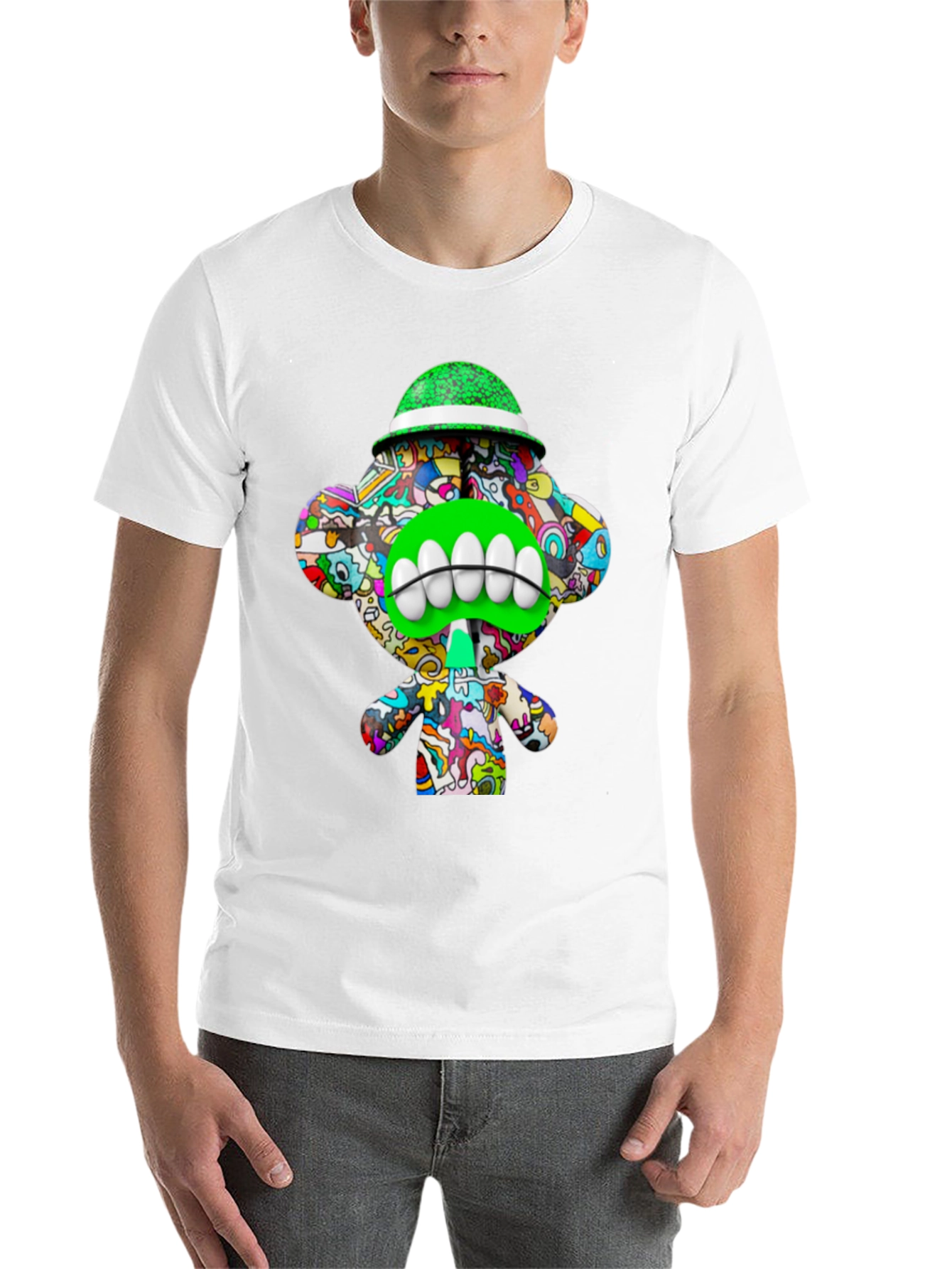 Black Funky Monkey Graphic Tee - Unique Cartoon Design view 14