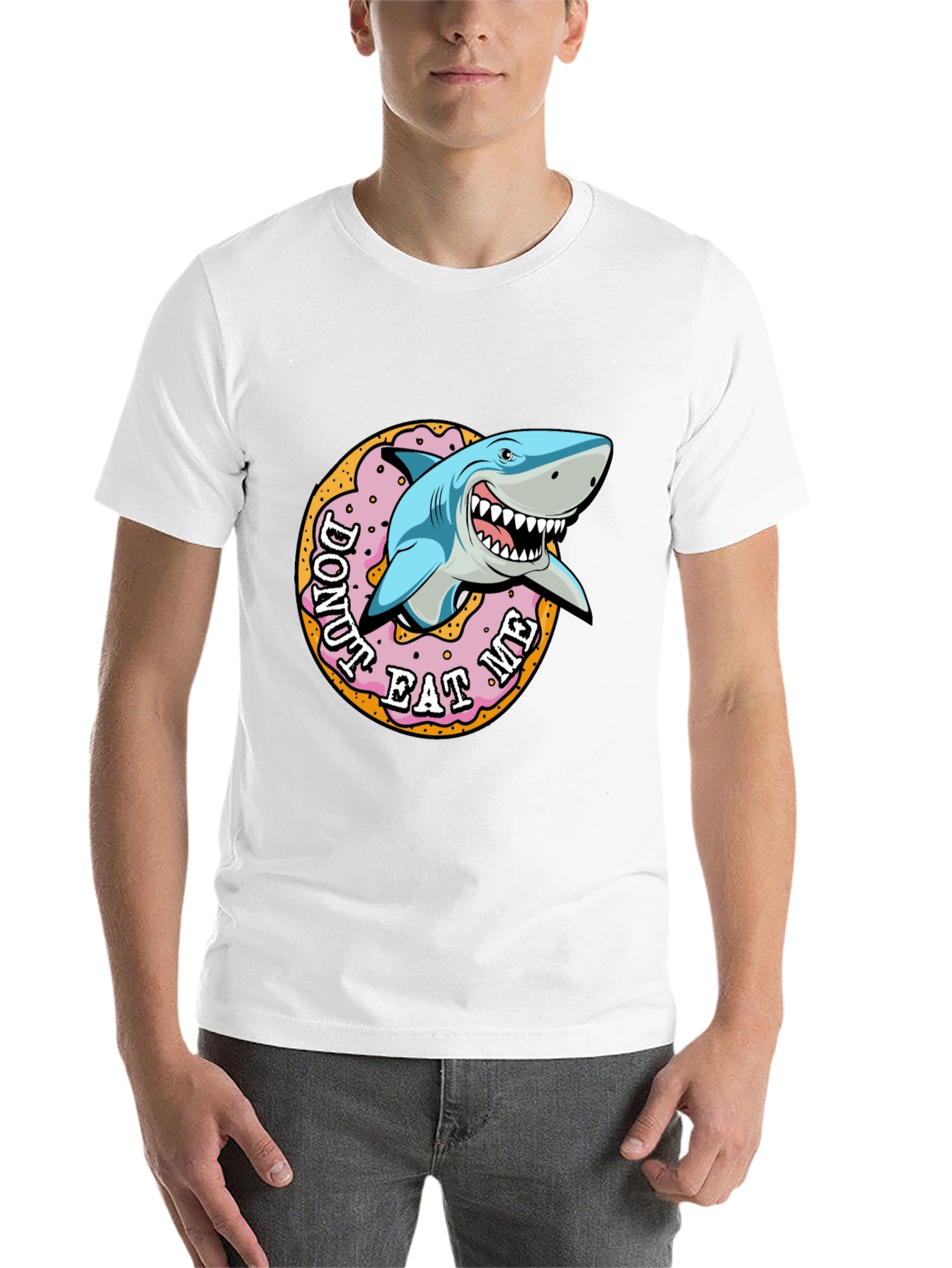 Black Donut Eat Me Shark Graphic Tee view 14
