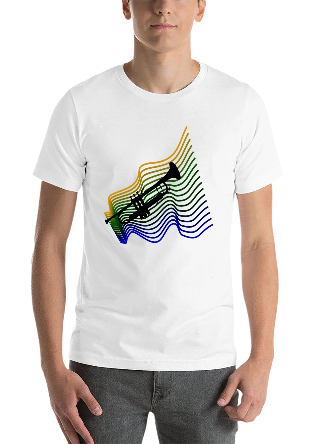 Black Trumpet Black Tee - Musical Instrument Shirt view 14