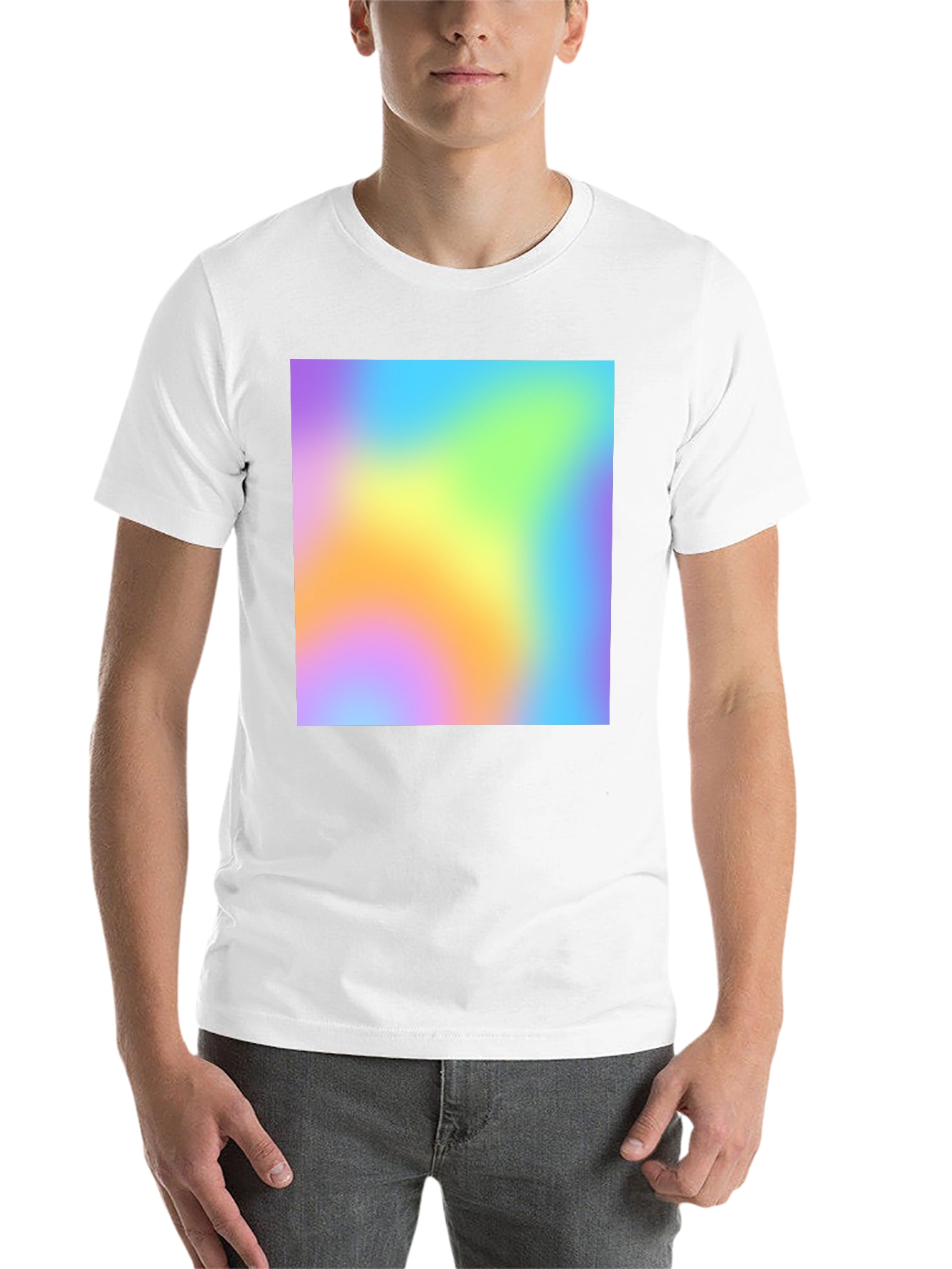 Black Vibrant Blur Graphic Tee - Soft Black Cotton Blend view 14