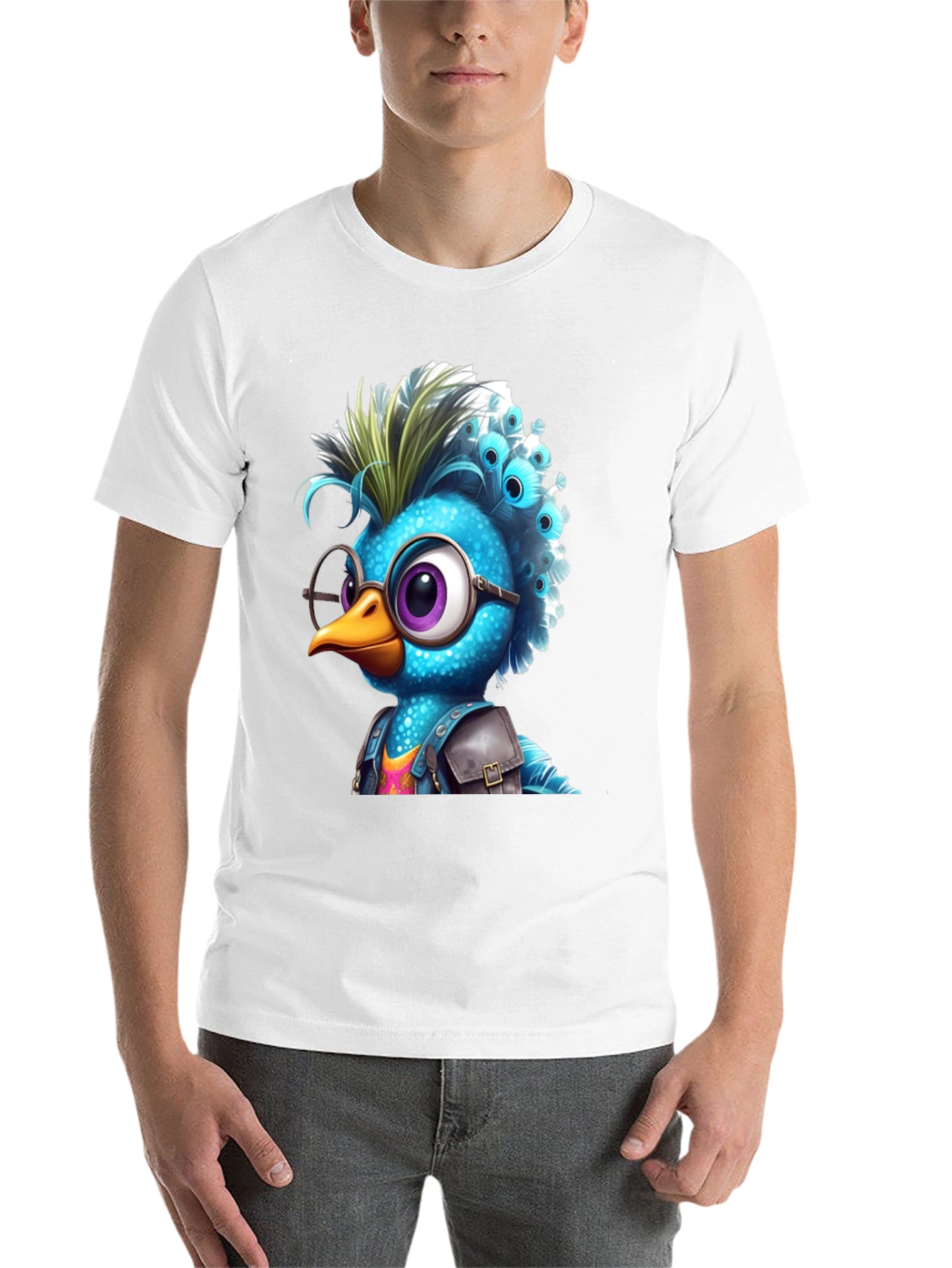 Black Cartoon Bird Graphic T-Shirt view 14