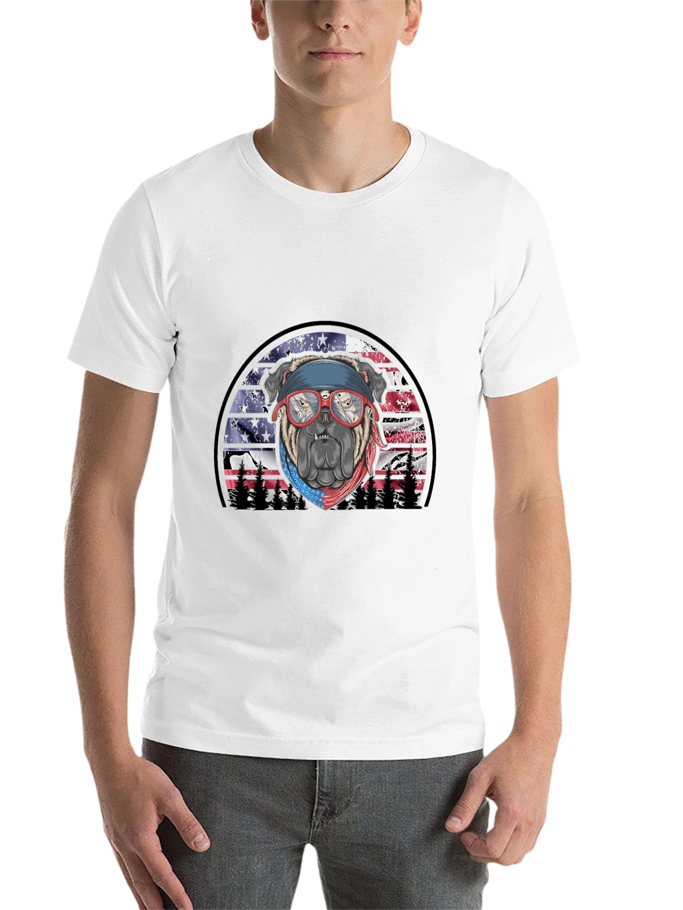 Black Patriotic Bulldog T-Shirt view 14