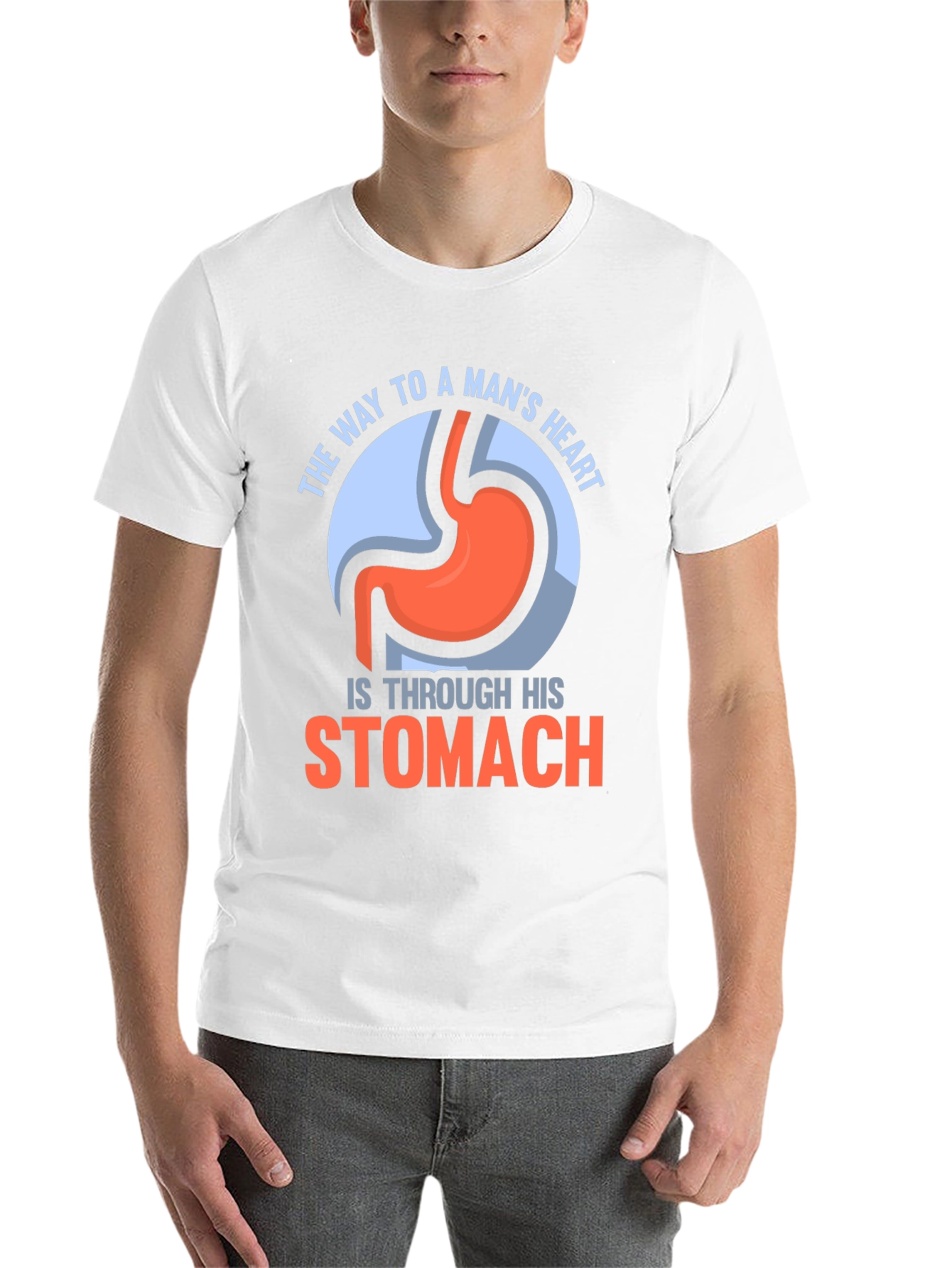 Black Funny Stomach T-Shirt - Way To A Man's Heart view 14