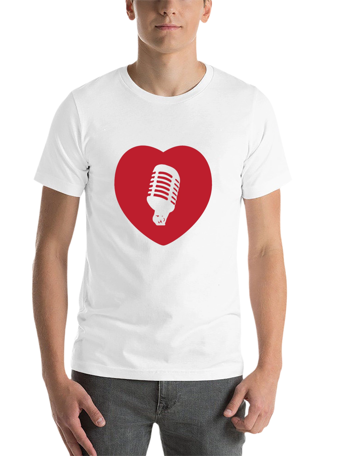 Black Retro Mic Heart T-Shirt - Music Lover Tee view 14