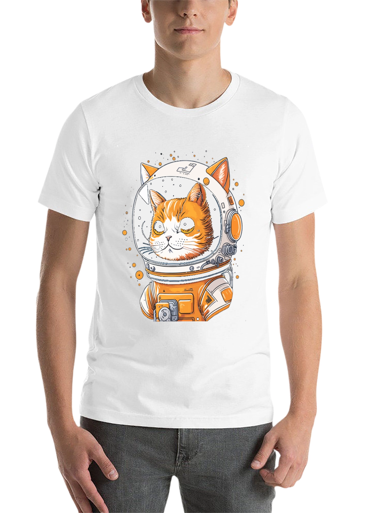Black Astronaut Cat Graphic T-Shirt view 14