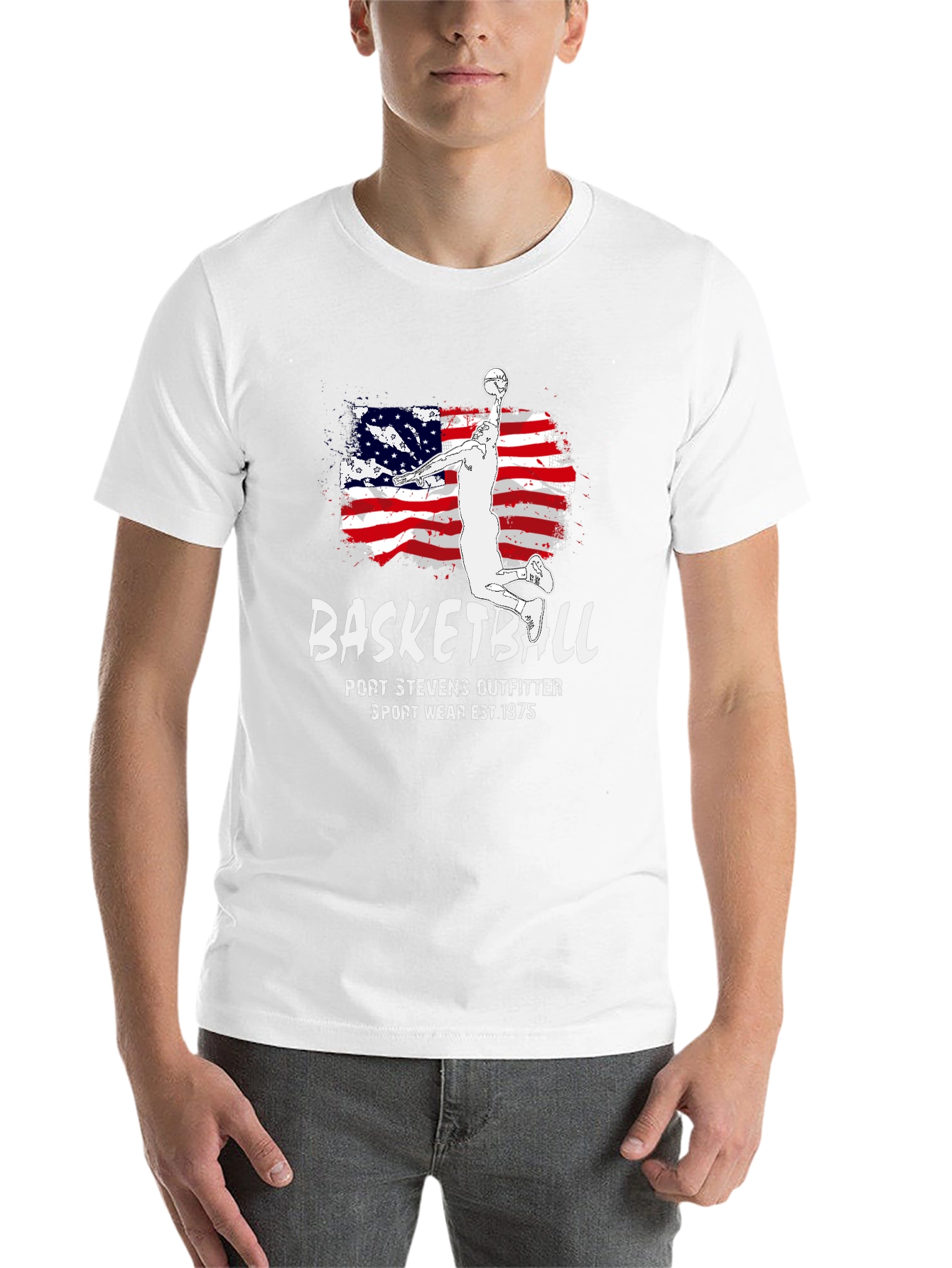 Black Basketball USA Flag Graphic Tee - Port Stevens Outfitters view 14