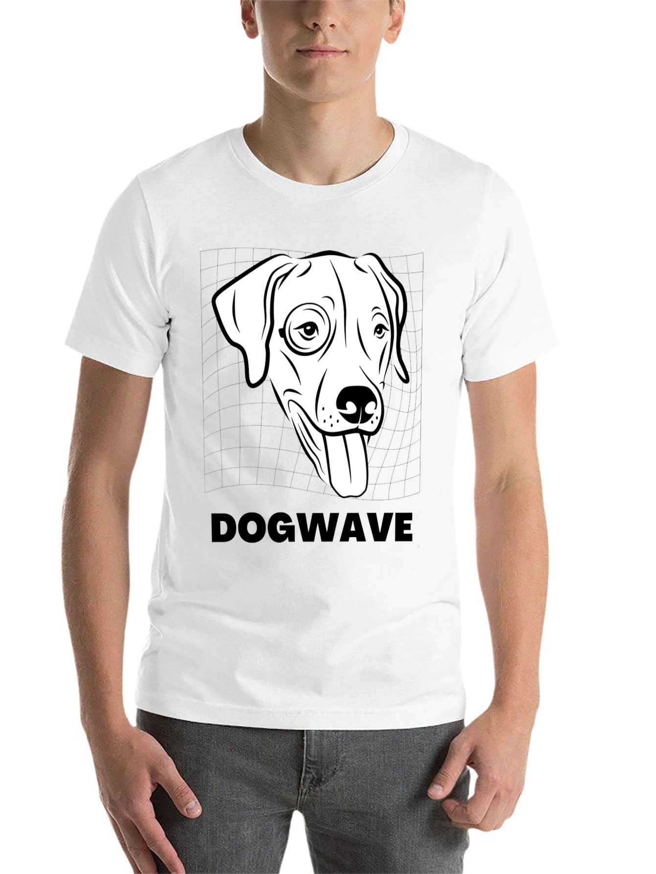 Black Dogwave Graphic Tee - Cool Canine T-Shirt view 14