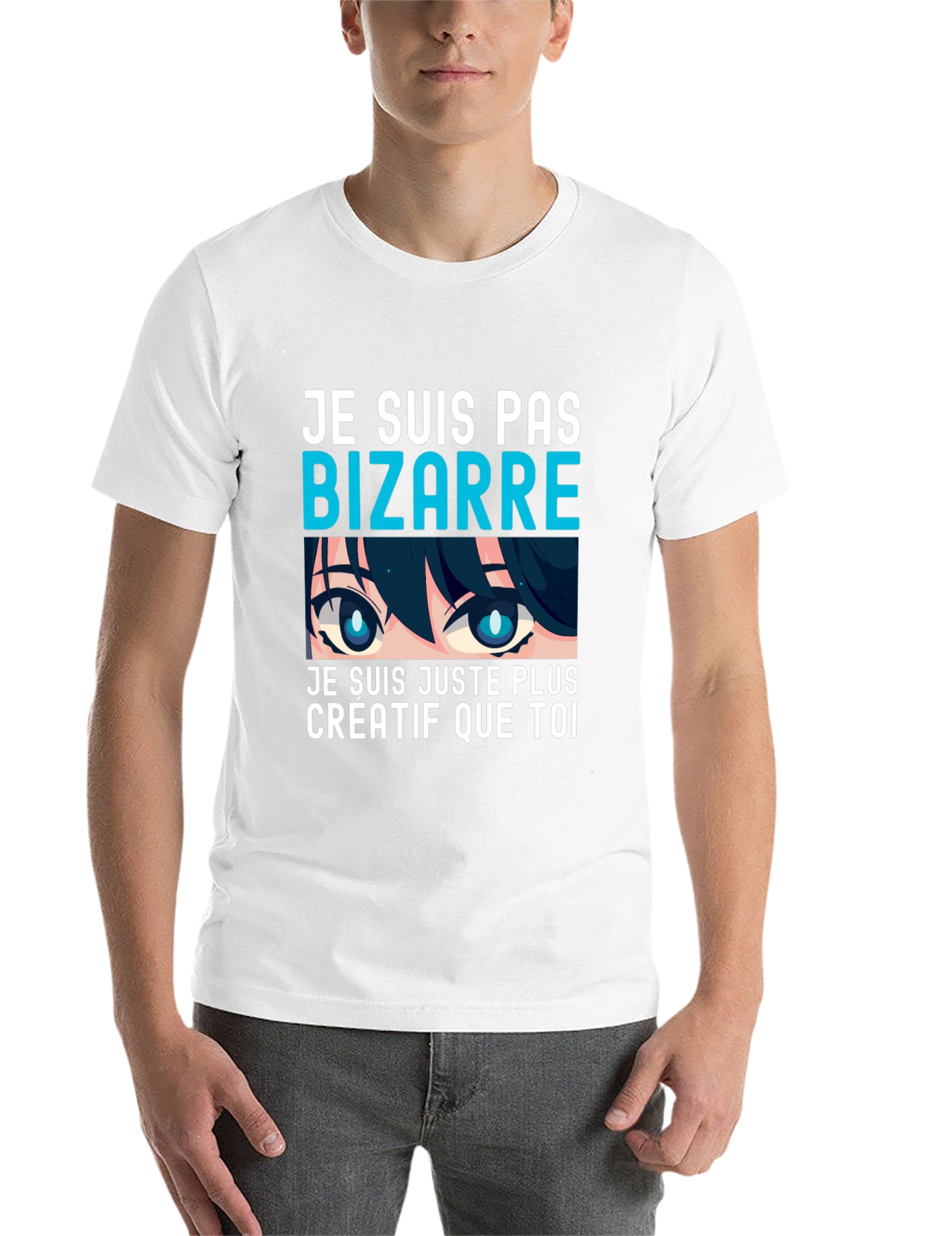 Black Creative Anime Eyes Graphic T-Shirt - Unique Tee view 14