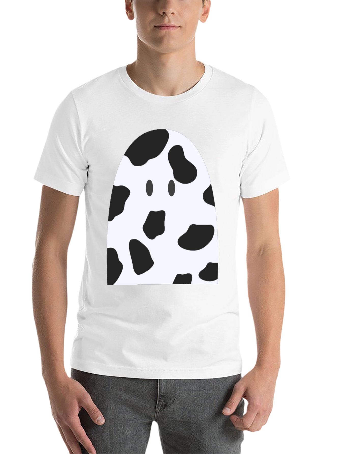 Black Cow Print Ghost T-Shirt view 14
