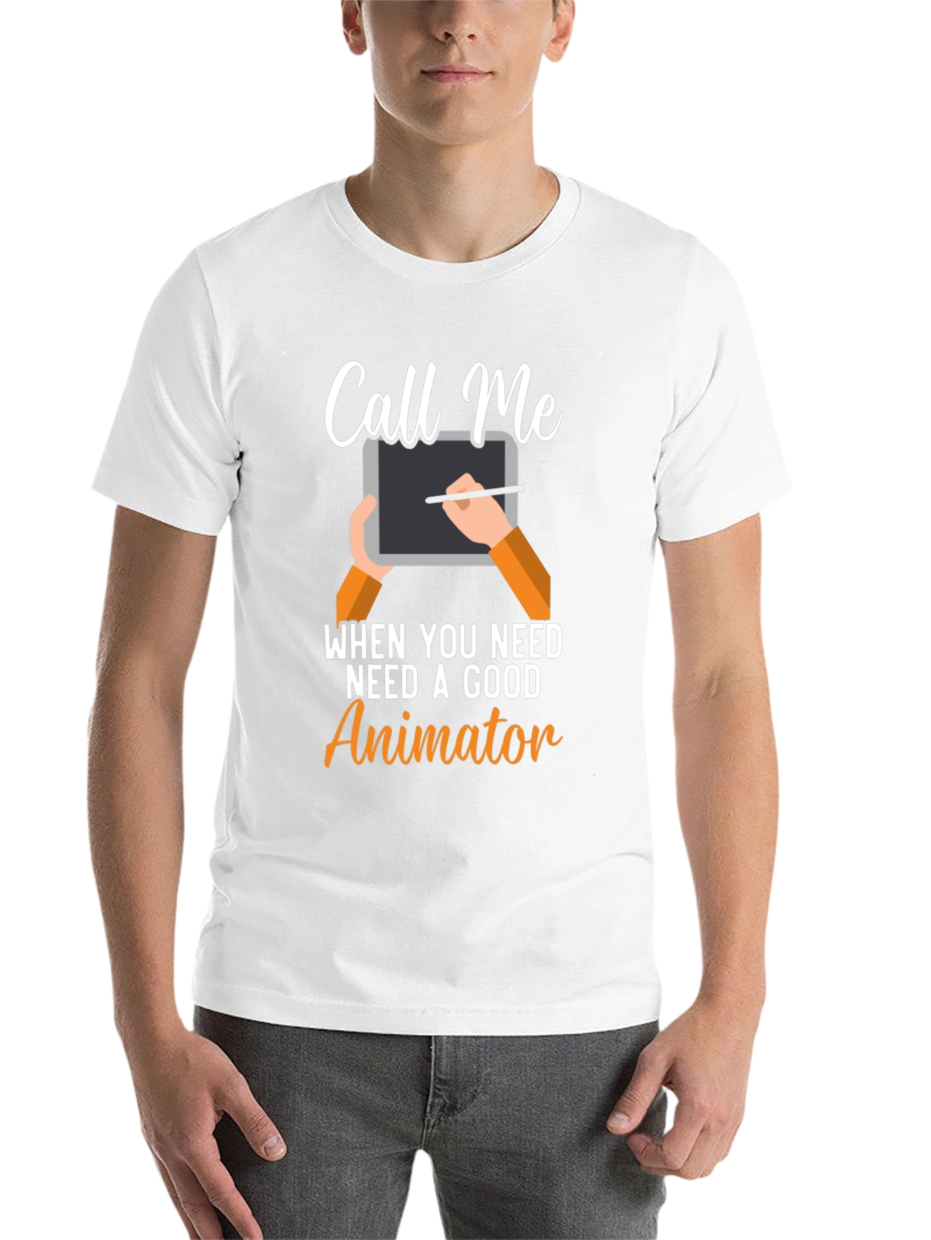 Black Call Me Animator T-Shirt - Creative Design view 14