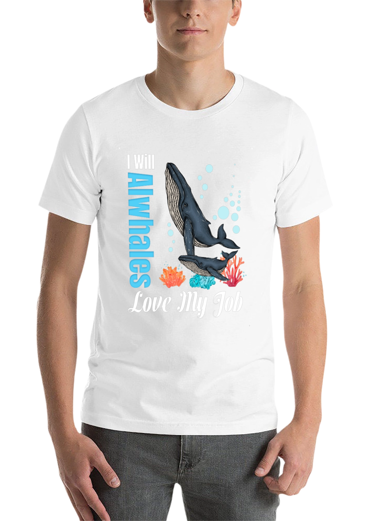 Black I Will Alwhales Love My Job T-Shirt view 14